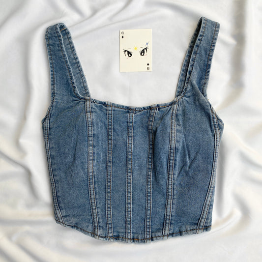 DENIM TOP (Bust : 34-36, Upper Waist : 28-32)