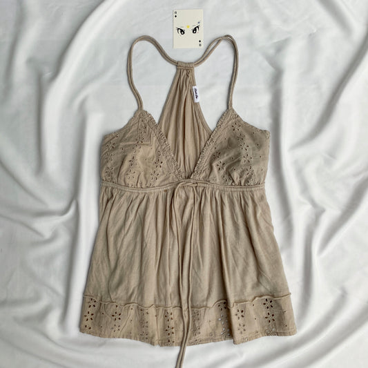 EYELET BABYDOLL TOP FROM URBAN OUTFITTERS IN BEIGE (Multiple sizes available)
