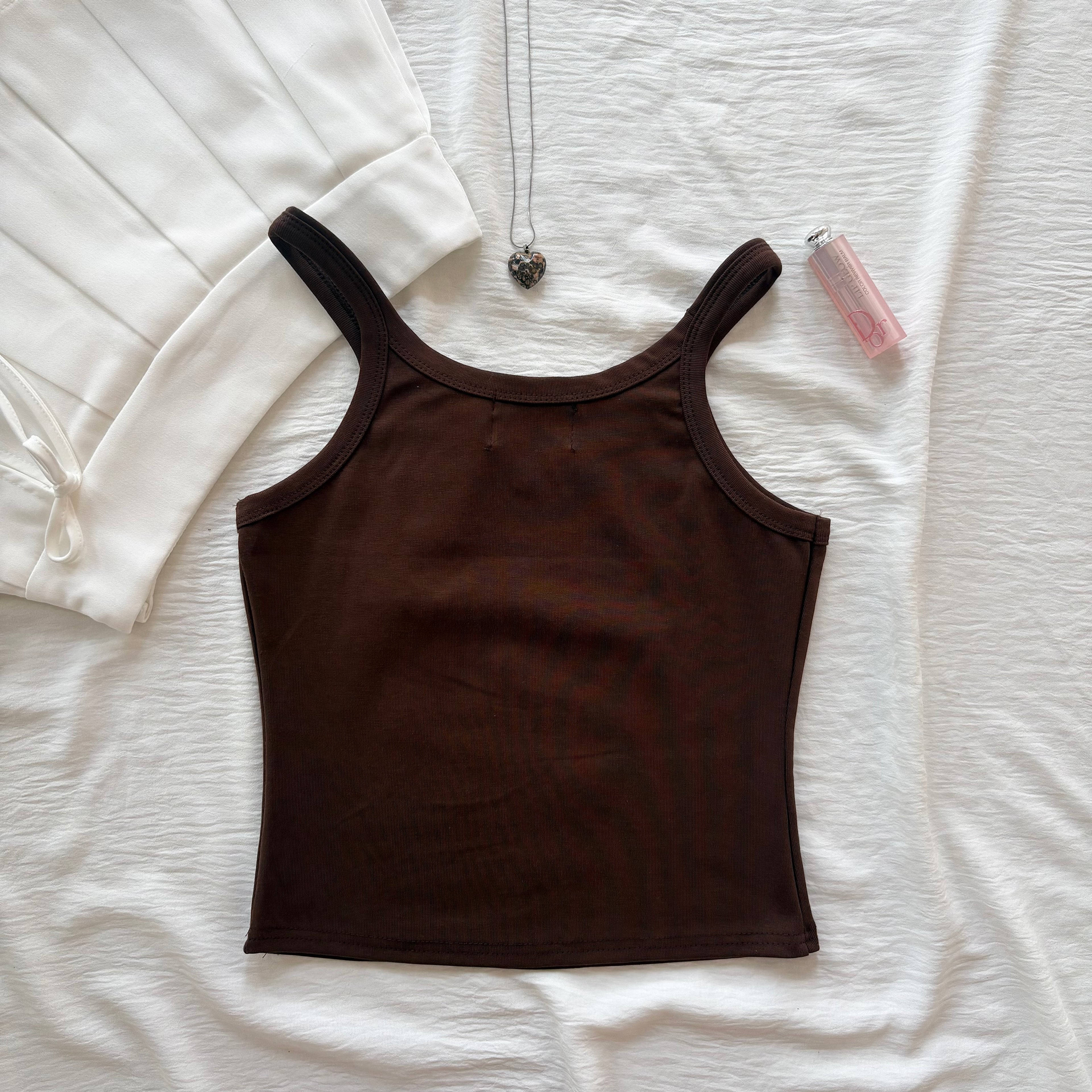 CAT TANK TOP IN BROWN (Bust : 30-34, Upper Waist : 24-28)