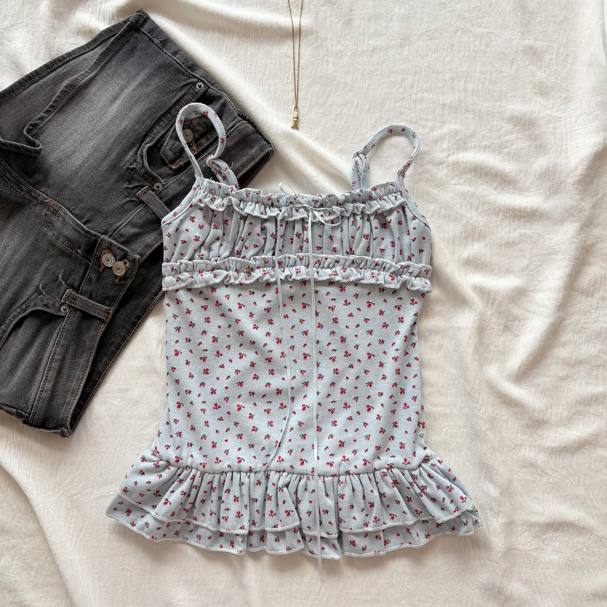 PORCELAIN TOP IN BLUE (Bust :  30-34, Upper Waist : 24-29)