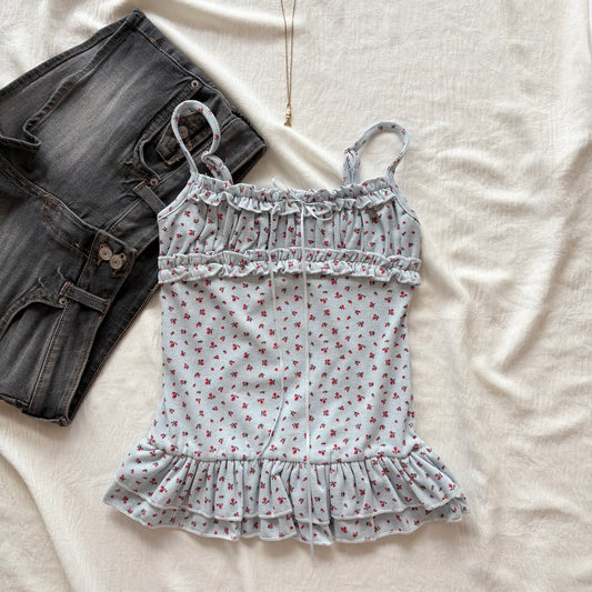 PORCELAIN TOP IN BLUE (Bust :  30-34, Upper Waist : 24-29)