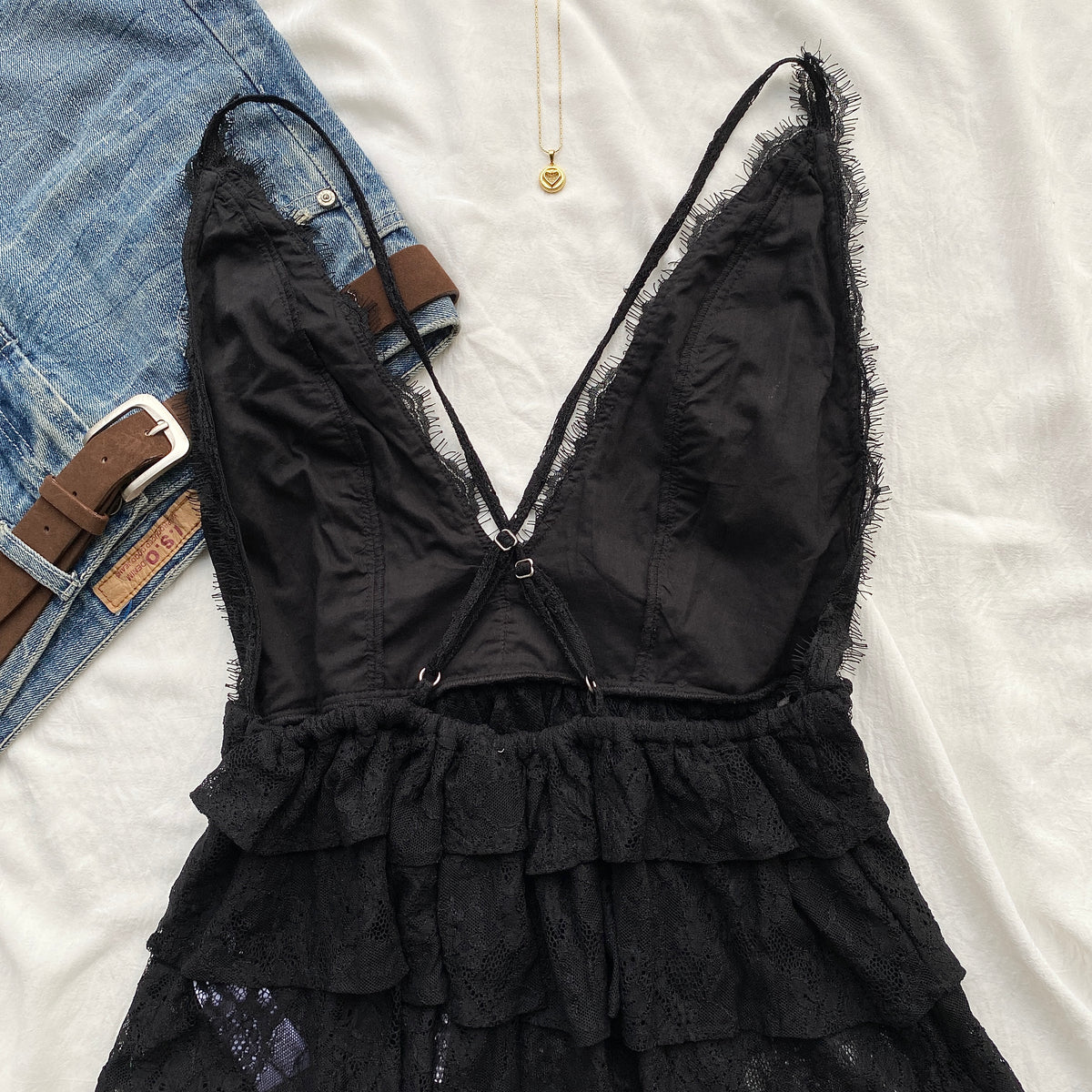 BLACK LACE BABYDOLL TOP (Bust : 34-36, Upper Waist : 28-34)