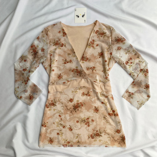 FLORAL FULL SLEEVED TOP (Bust : 34-38, Upper Waist : 28-36)