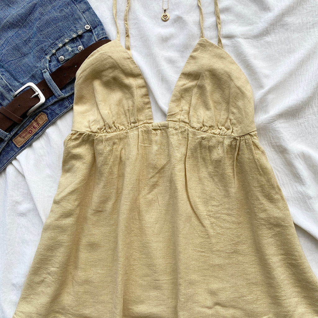 YELLOW BABYDOLL TOP FROM FREE PEOPLE (Sizes available)