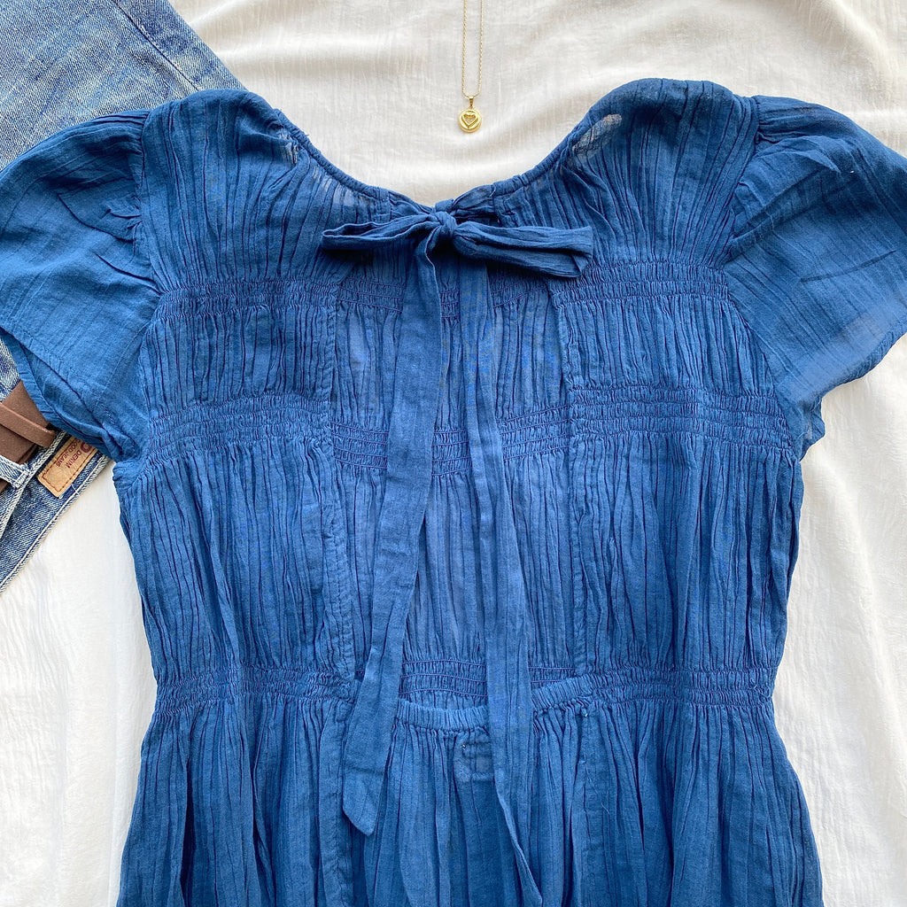 NAVY BLUE TOP FROM FREE PEOPLE (Bust : 36-38, Upper Waist : 30-34)