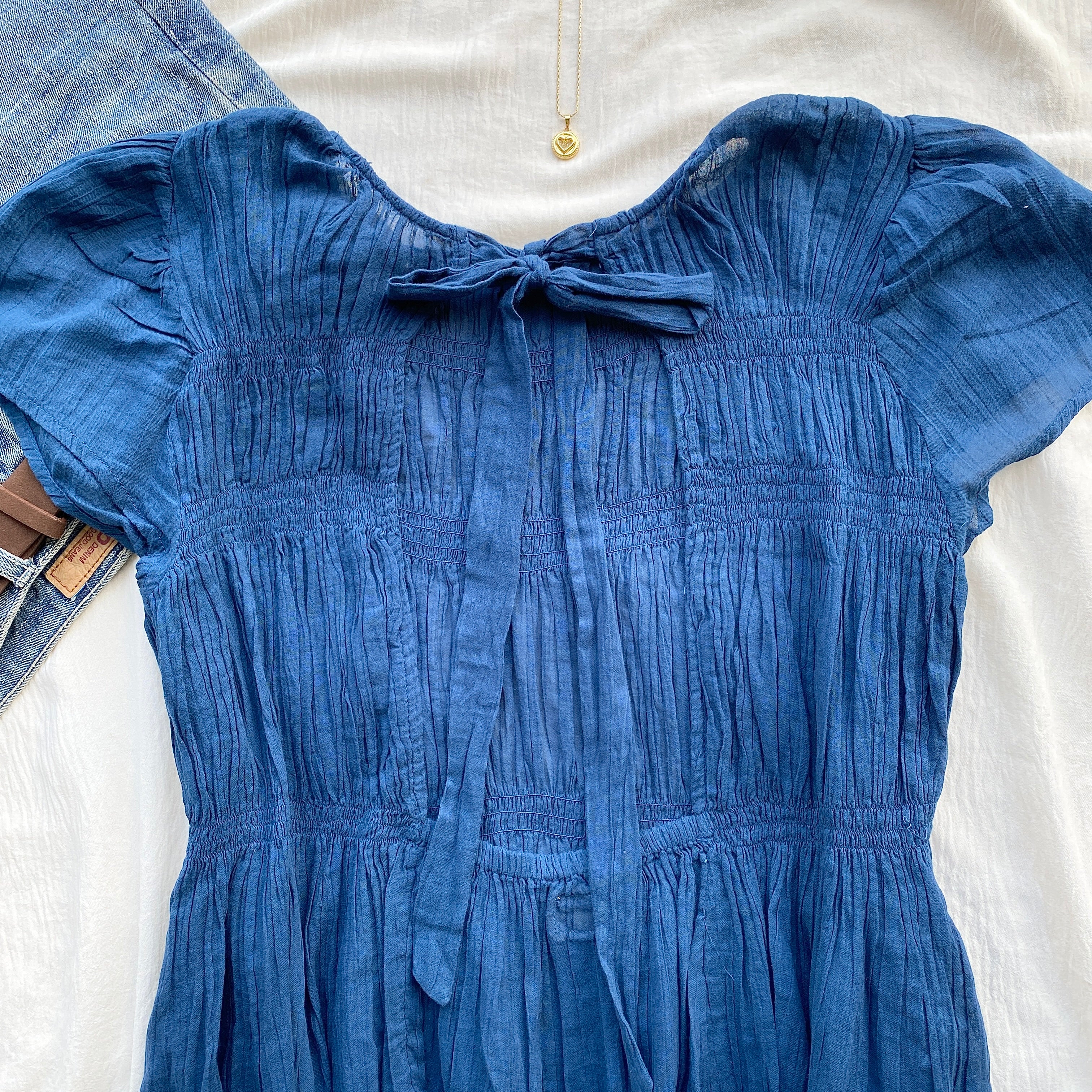 NAVY BLUE TOP FROM FREE PEOPLE (Bust : 36-38, Upper Waist : 30-34)
