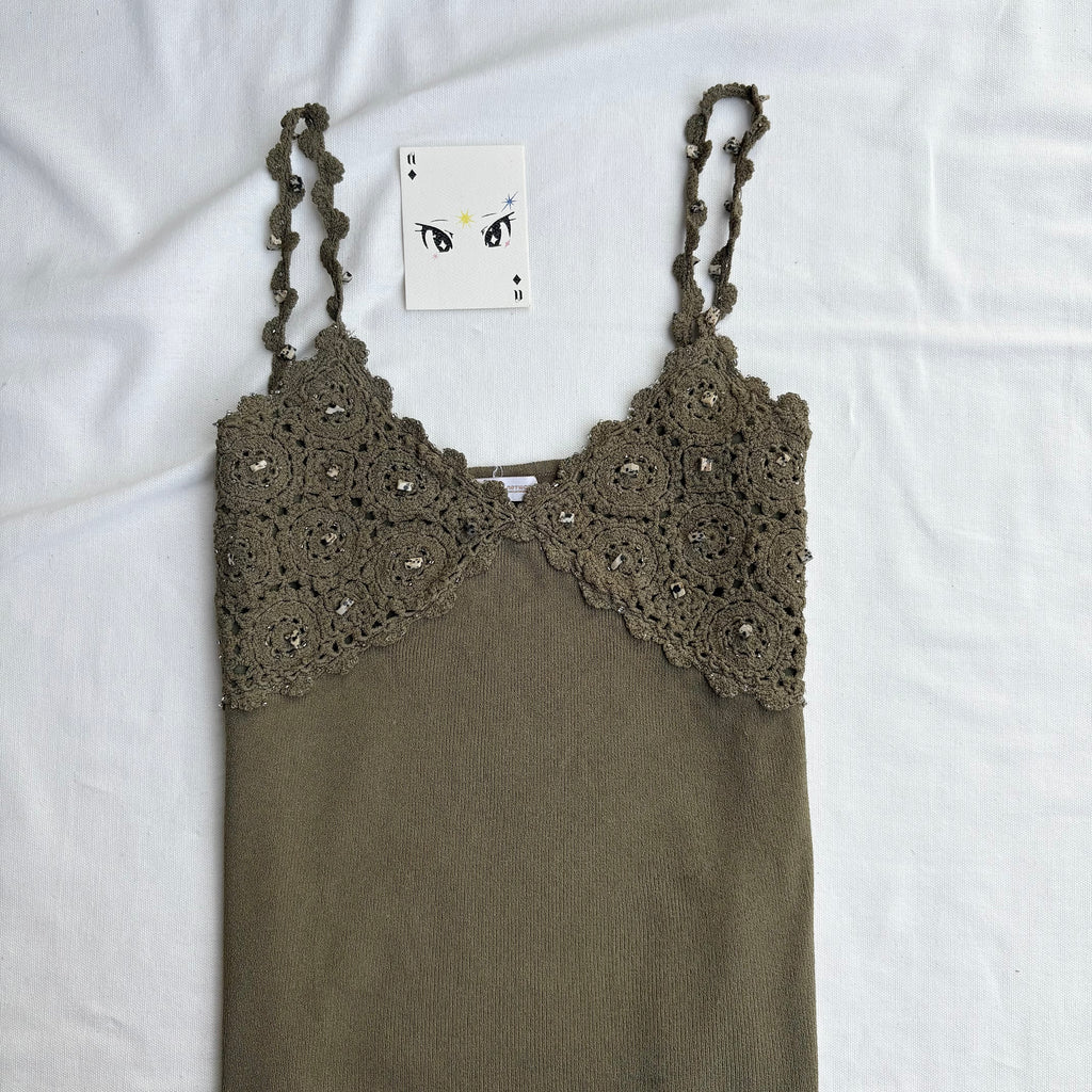 GREEN KNIT TOP (Bust : 30-34, Upper Waist : 26-34)