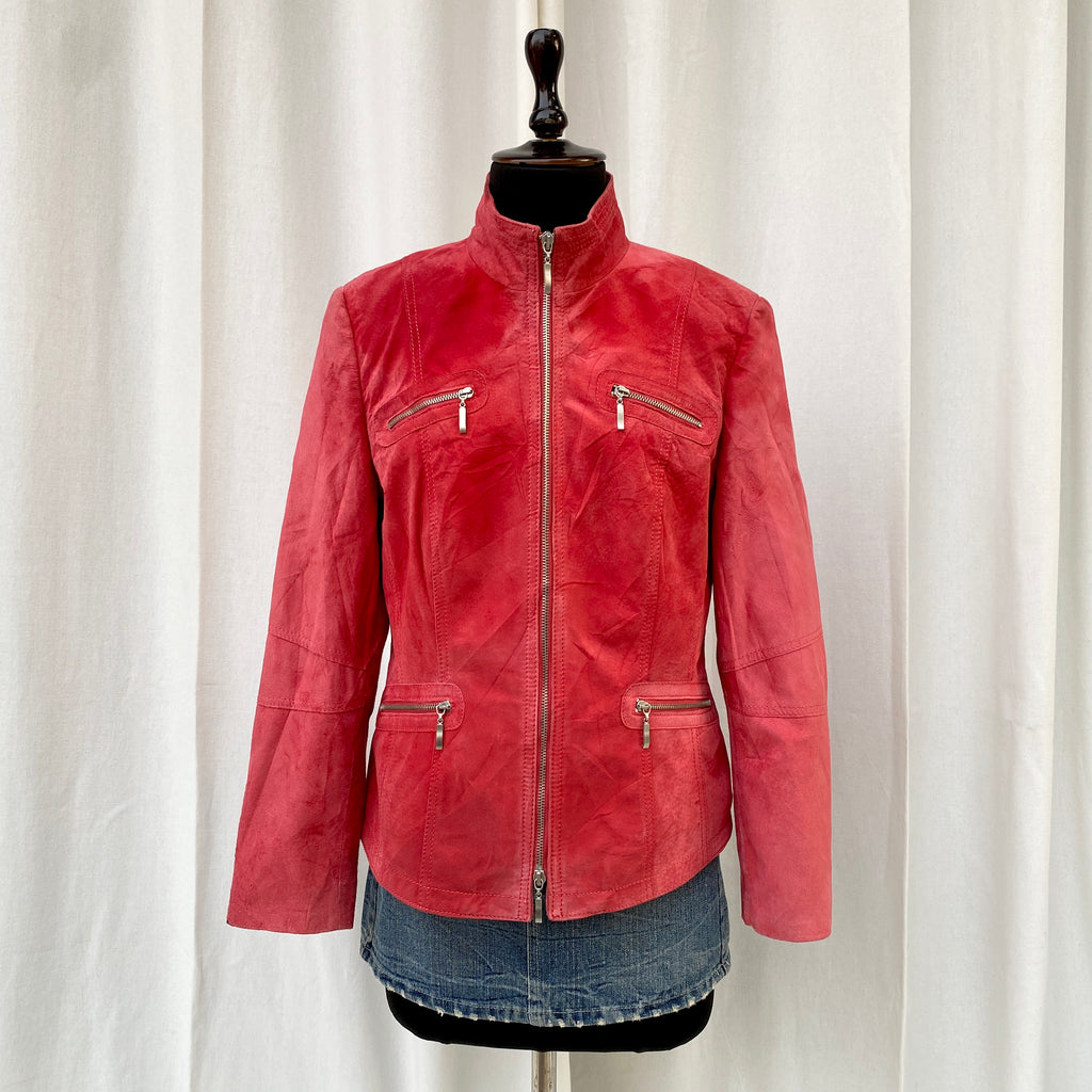 RED LEATHER JACKET (Fits XS/S)