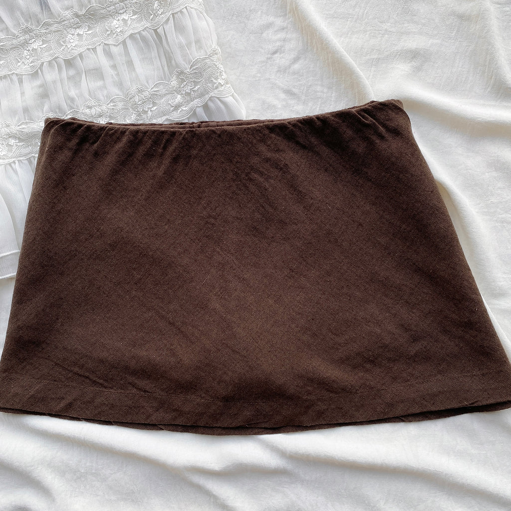BROWN LINEN SKIRT FROM FREE PEOPLE (M)