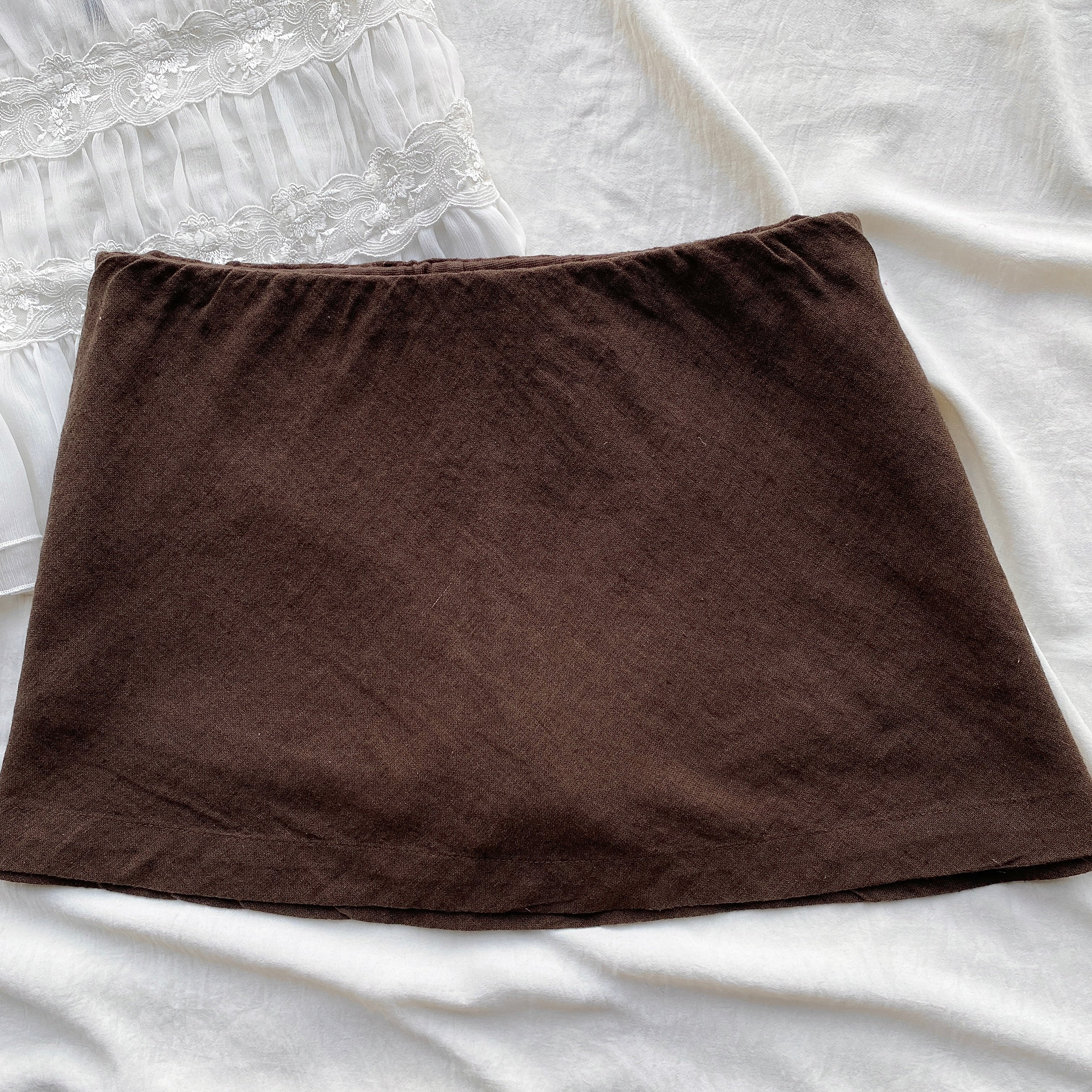BROWN LINEN SKIRT FROM FREE PEOPLE (M)