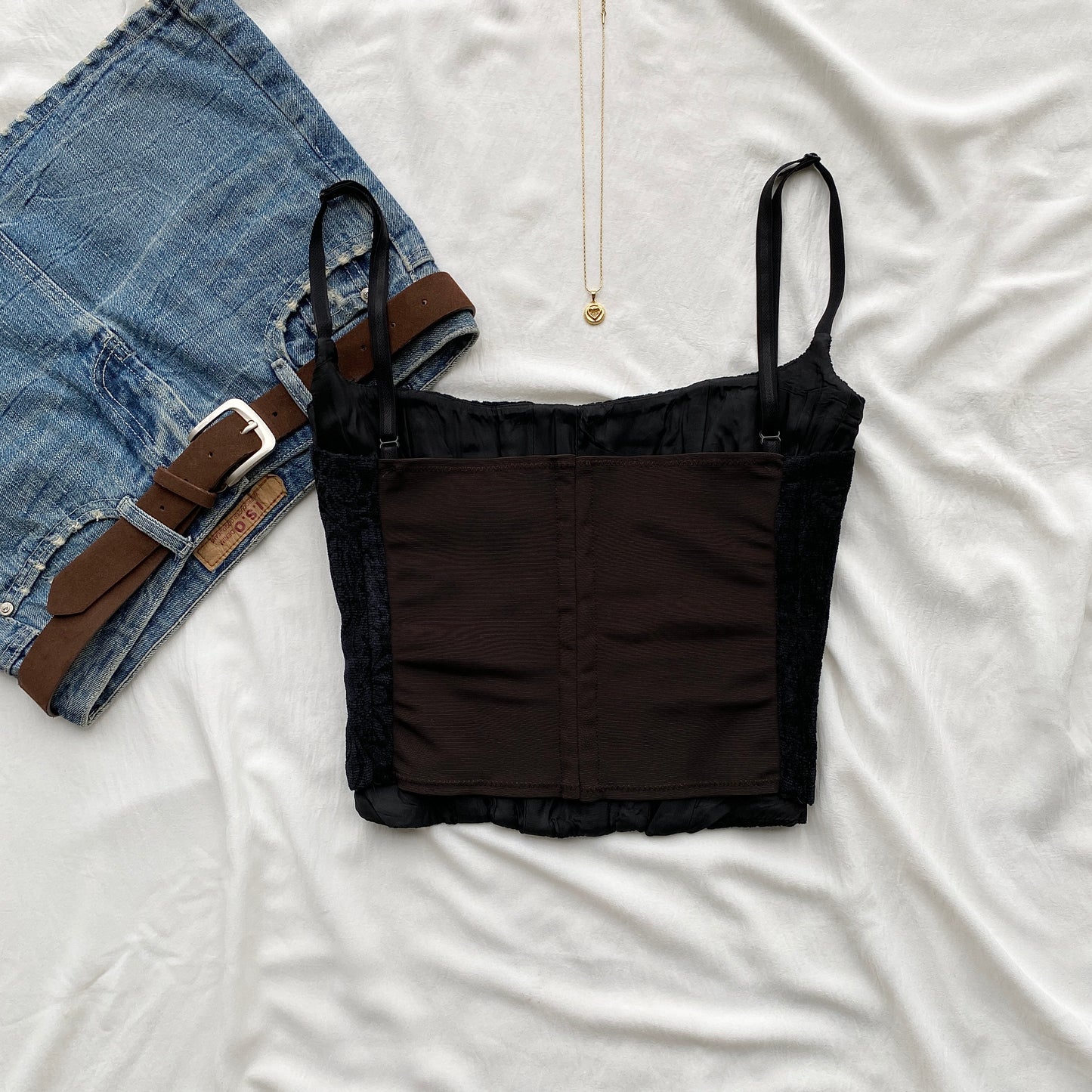 BLACK CORSET (Bust : 36-38, Upper Waist : 32-34)