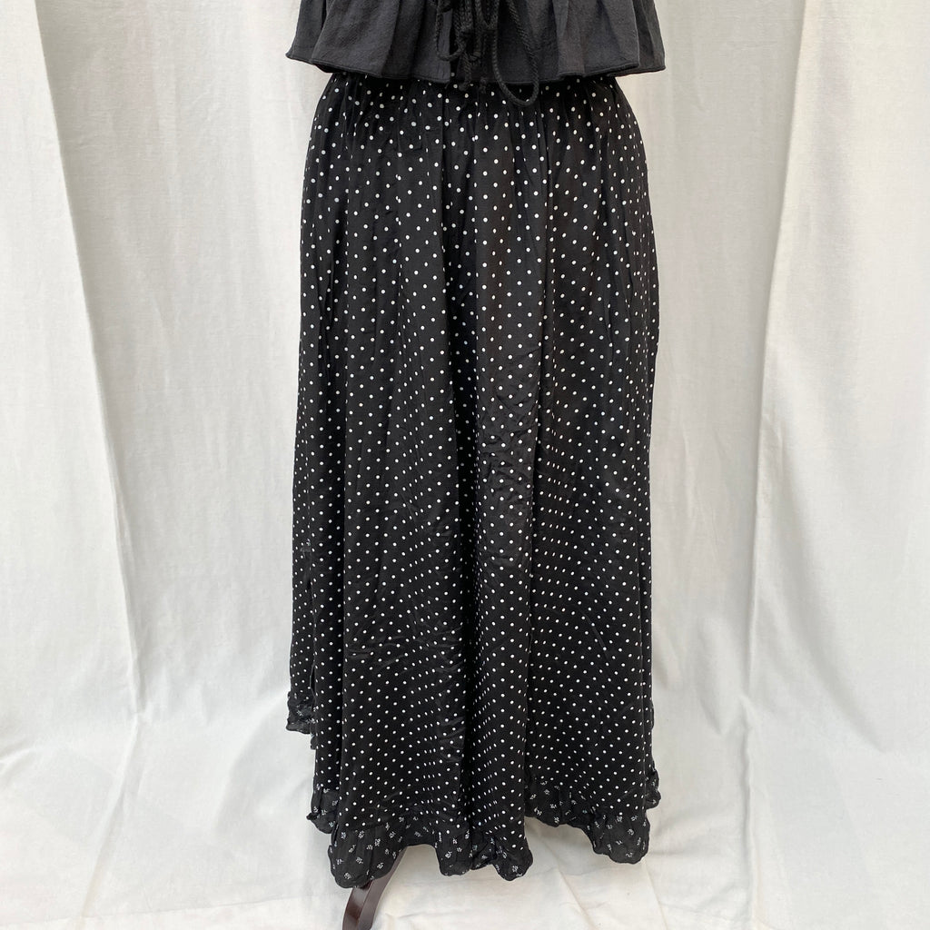 BLACK POLKA DOT SKIRT (Waist : 26-28)