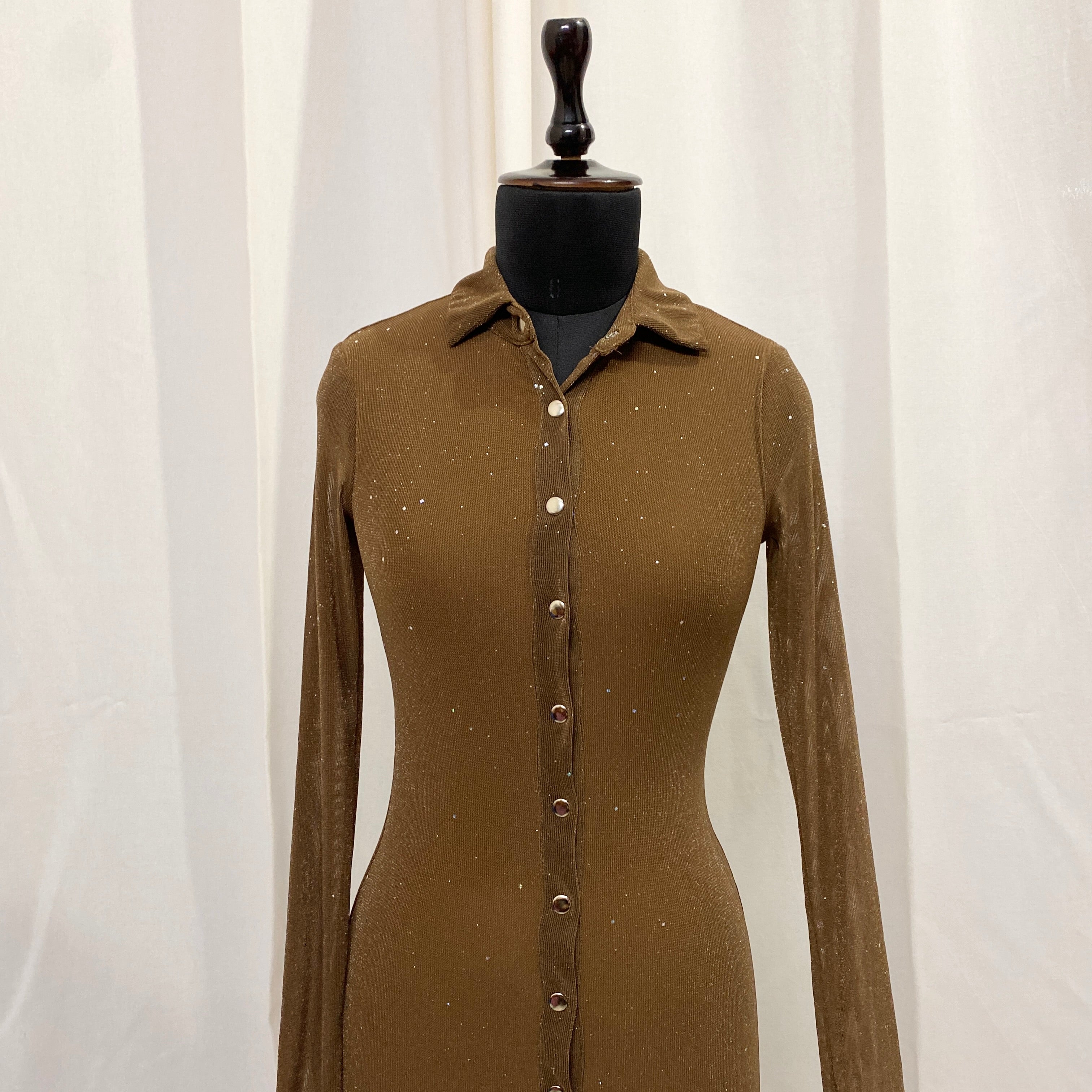 BROWN SHIMMERY DRESS FROM PRINCESS POLLY (Bust : 30-34, Upper Waist : 23-28)