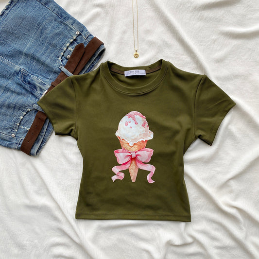 ICE CREAM BABY TEE (Bust : 30-34, Upper Waist : 24-28)