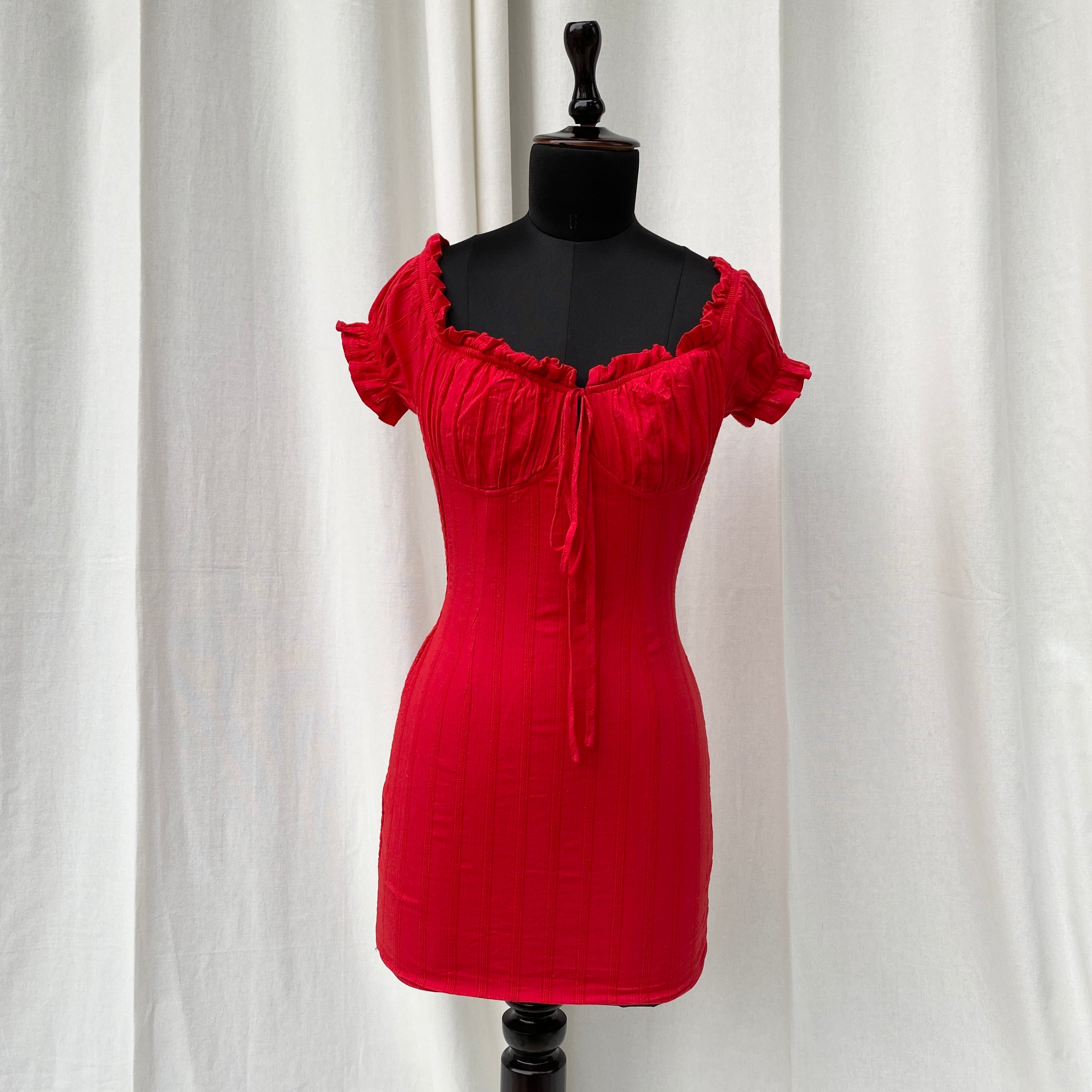 RED DRESS FROM POLLY (Bust : 30-34, Upper Waist : 26-32)