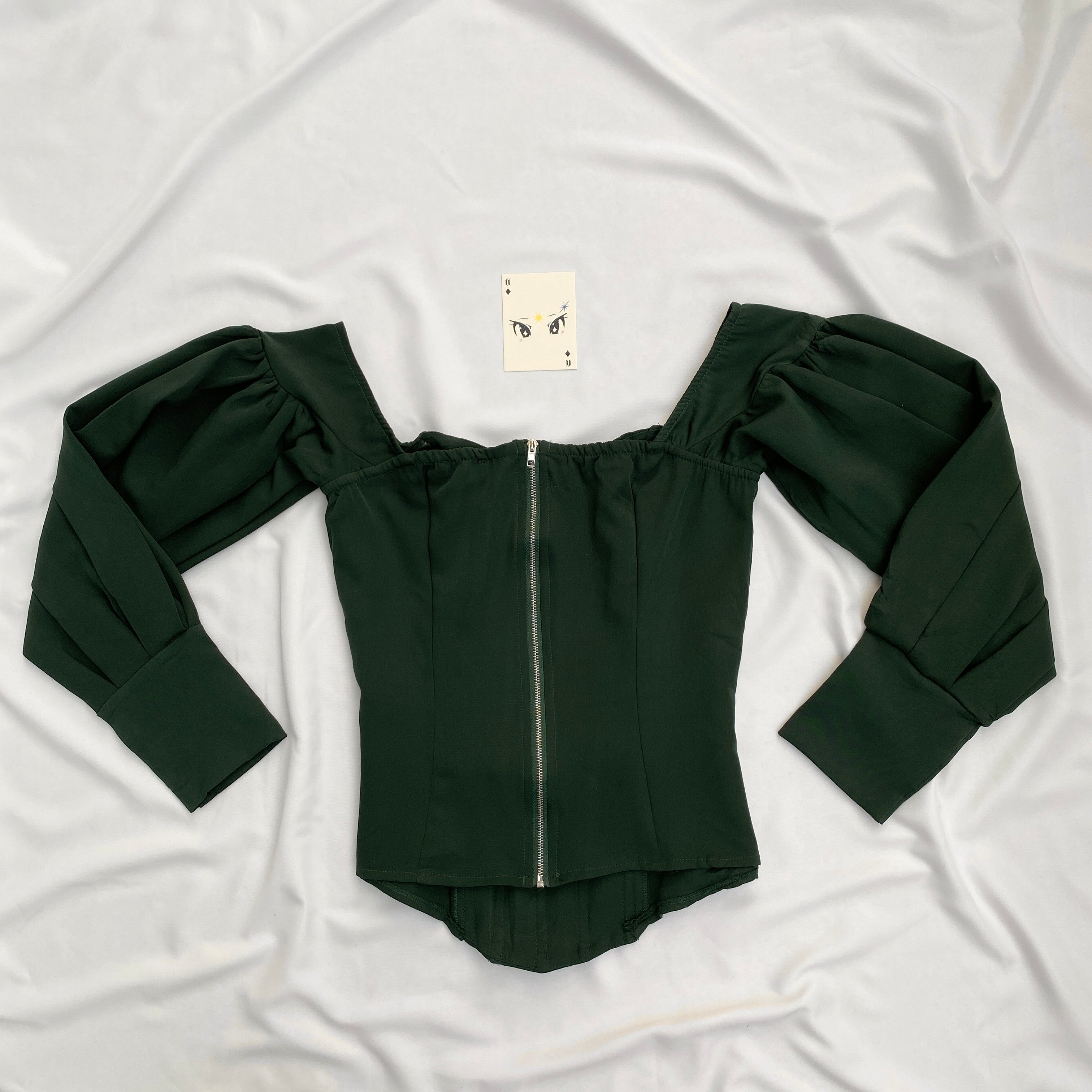 FOREST GREEN CORSET (Bust : 30-34, Upper Waist : 26-30)