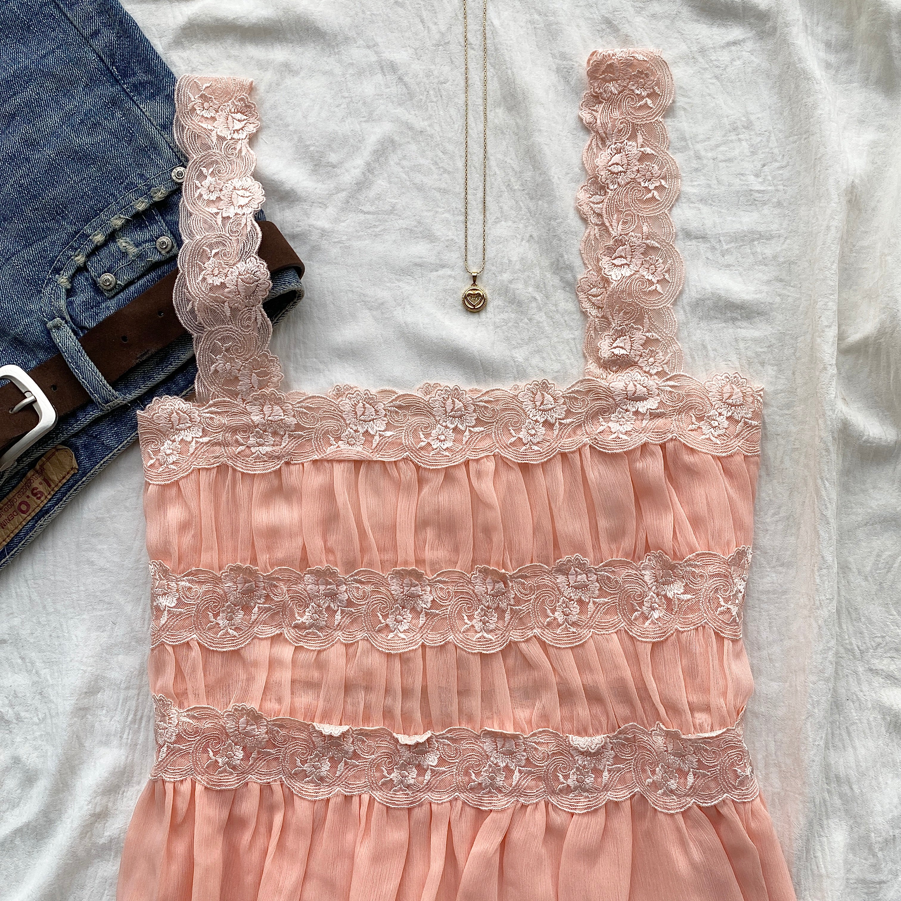 PEACH LACE TOP FROM FREE PEOPLE (Two sizes)