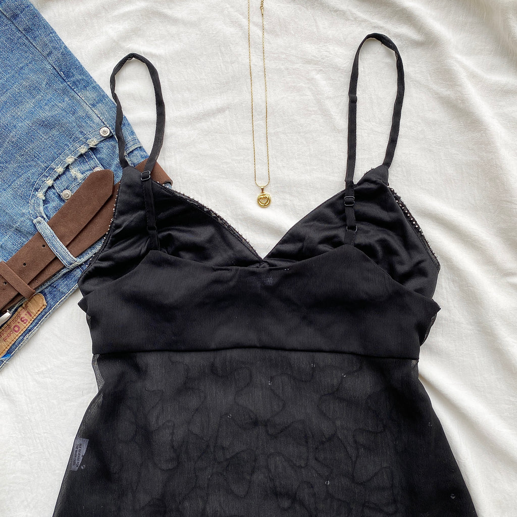 BLACK EMBELLISHED TOP (Sizes available)