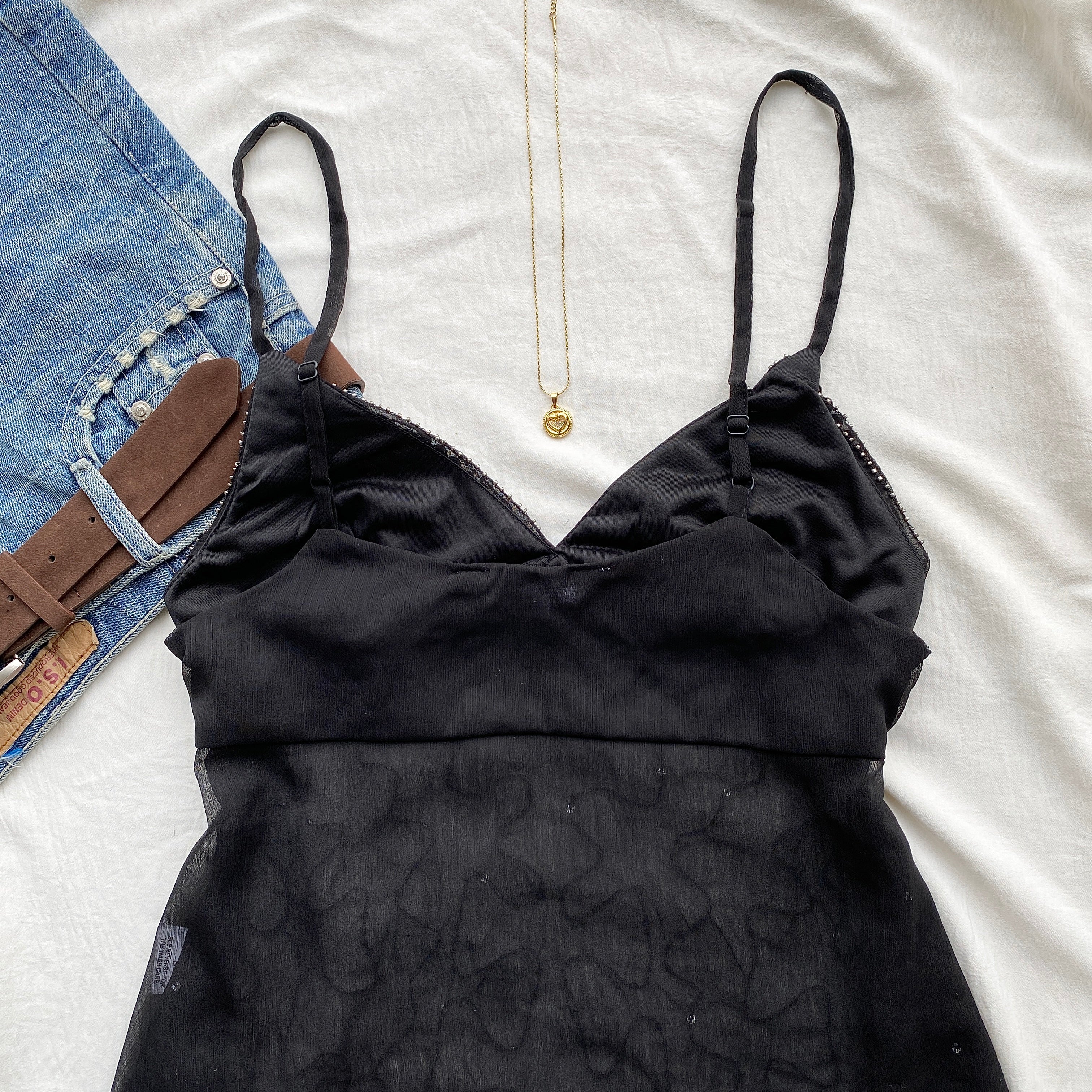 BLACK EMBELLISHED TOP (Sizes available)