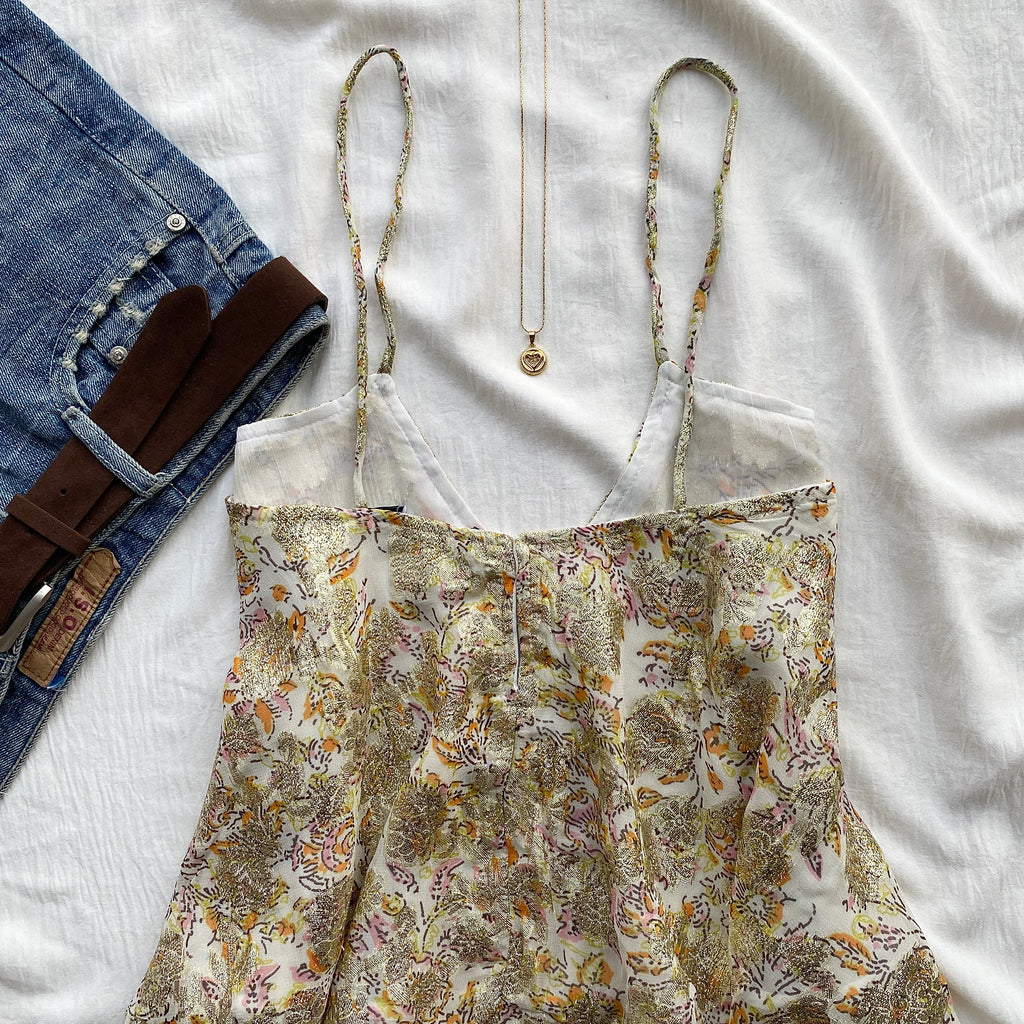 METALLIC THREAD TOP FROM ZARA (Two sizes available)