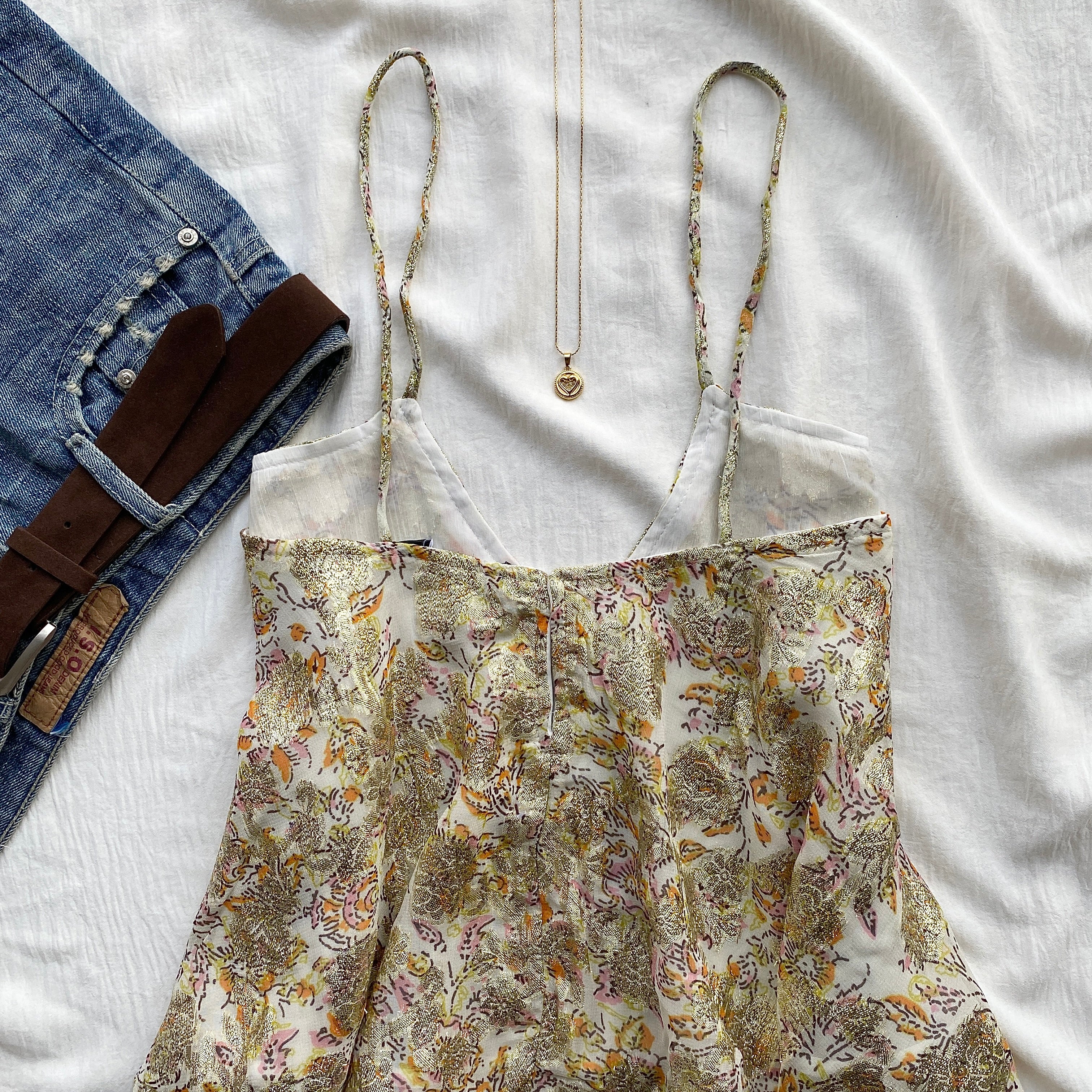 METALLIC THREAD TOP FROM ZARA (Two sizes available)