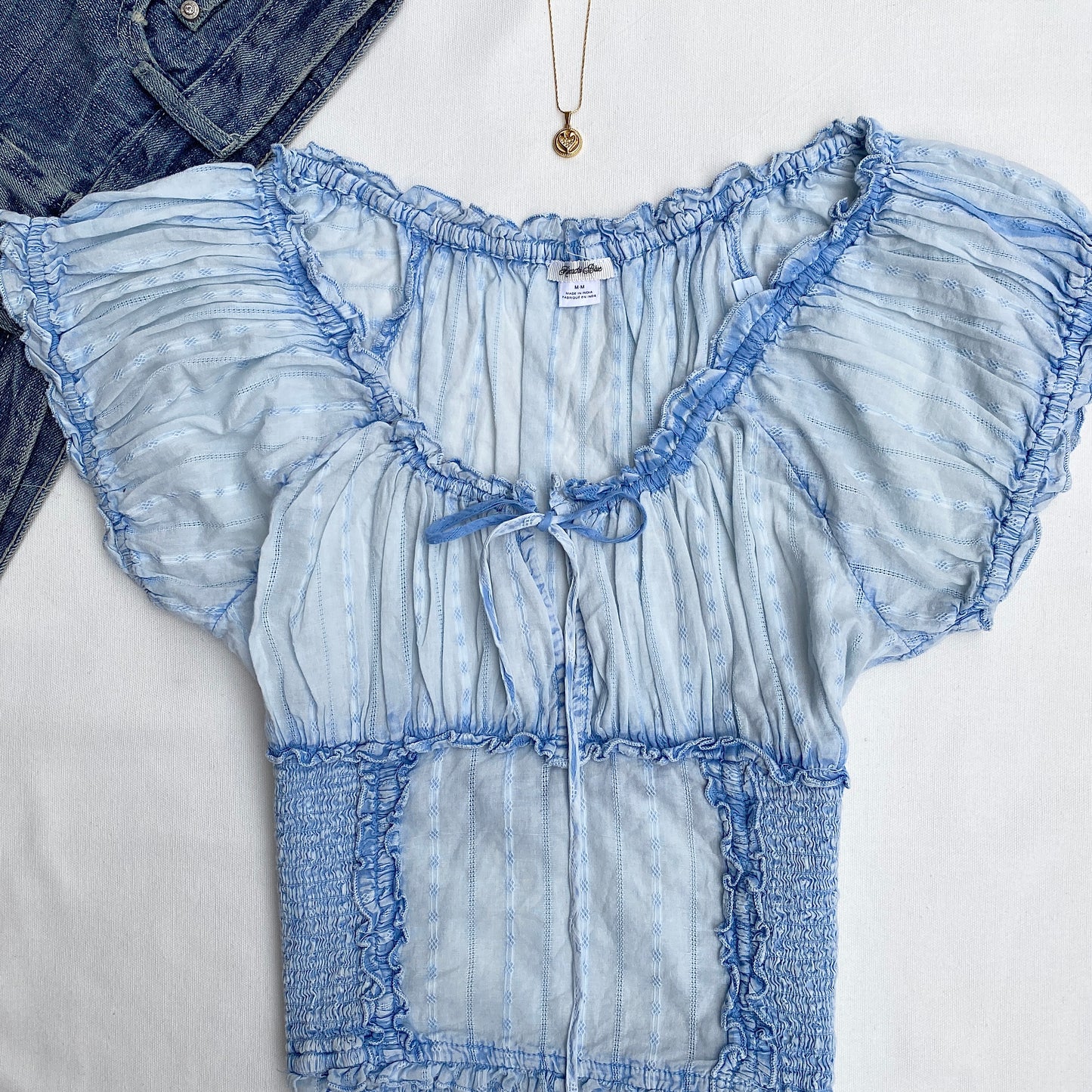 BLUE TOP FROM URBAN OUTFITTERS (Bust : 34-36, Upper Waist : 26-32)