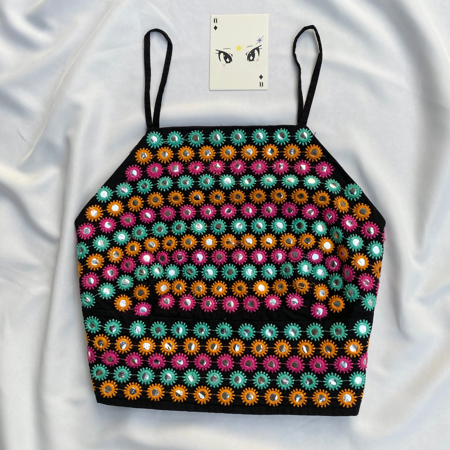 MIRROR WORK TOP FROM BERSHKA (Bust : 32-34, Upper Waist : 28-32)