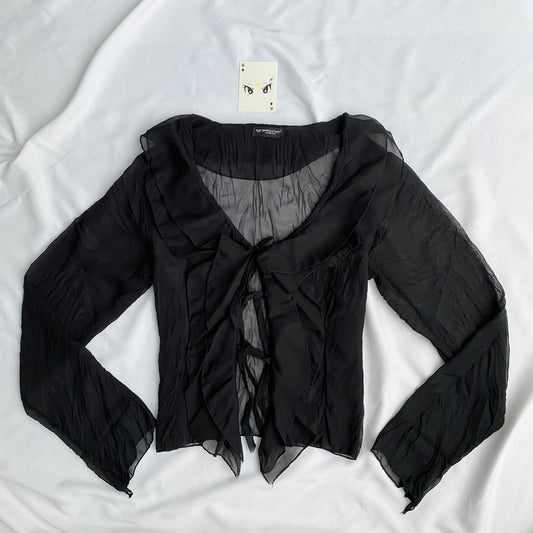 BLACK MESH BLOUSE (Bust : 34-38, Upper Waist : 28-34)
