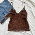 BROWN EMBELLISHED TOP (Bust : 34-36, Upper Waist : 28-32)