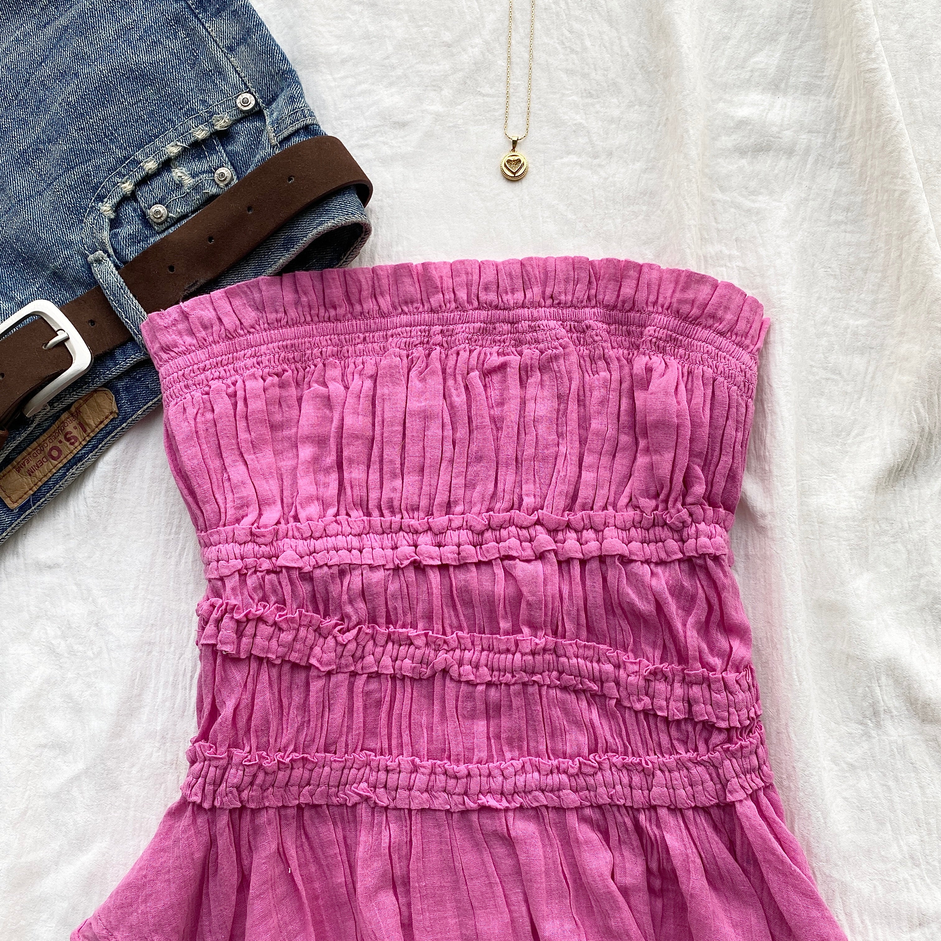 PINK TUBE TOP FROM FREE PEOPLE (Bust : 28-32, Upper Waist : 24-28)