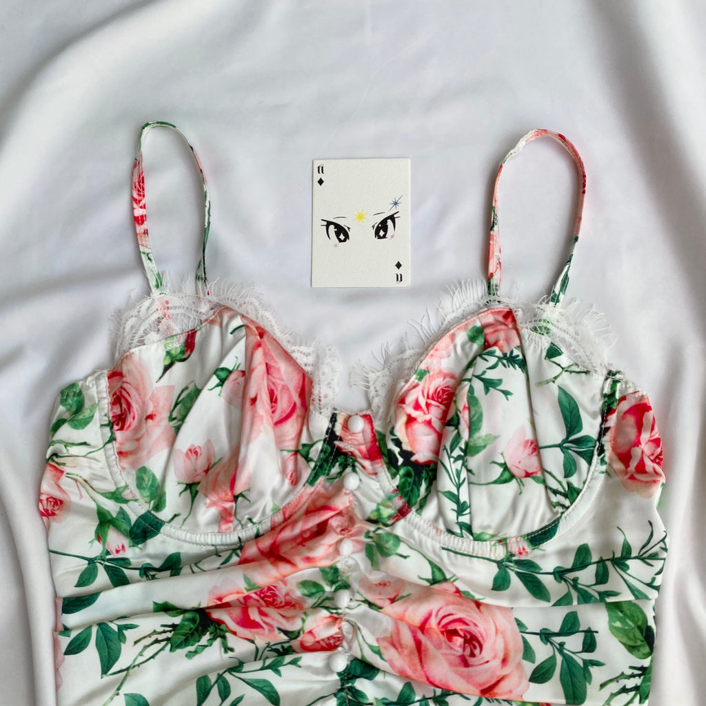 FLORAL BUSTIER (Bust : 36-38, Upper Waist : 32-36)