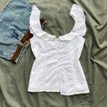 WHITE EYELET TOP (Two sizes)