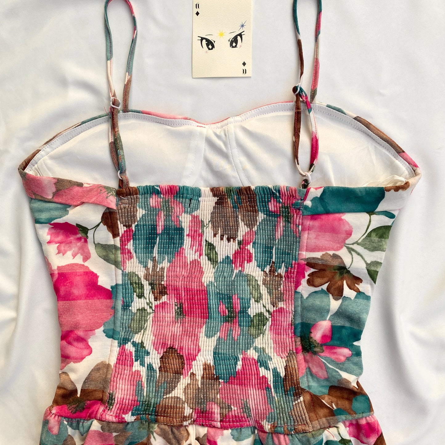 FLORAL RUCHED CORSET (Bust : 32-34, Upper Waist : 26-32)