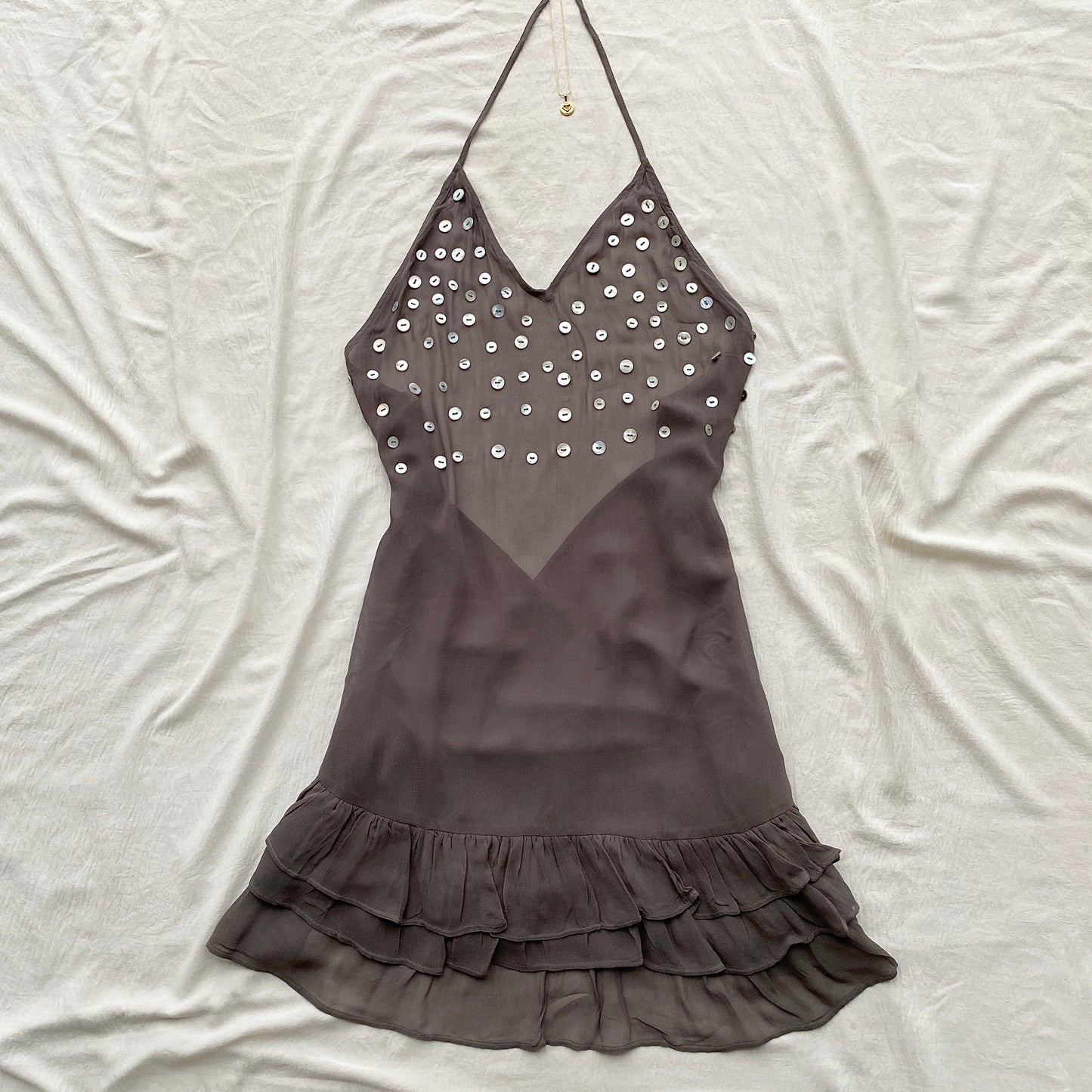 BUTTON MESH DRESS FROM MANGO (Sizes available)