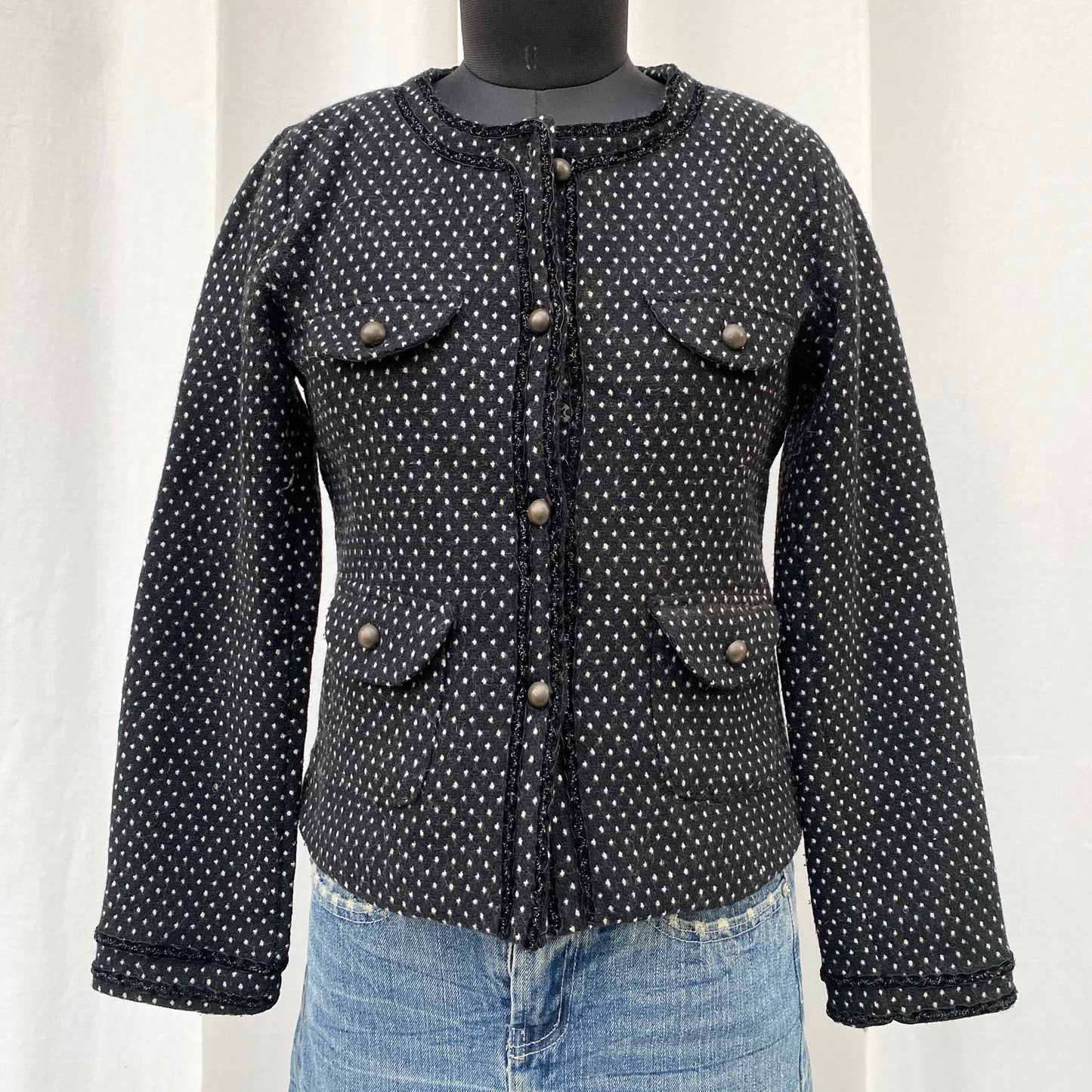 POLKA DOT TWEED JACKET (XS/S)