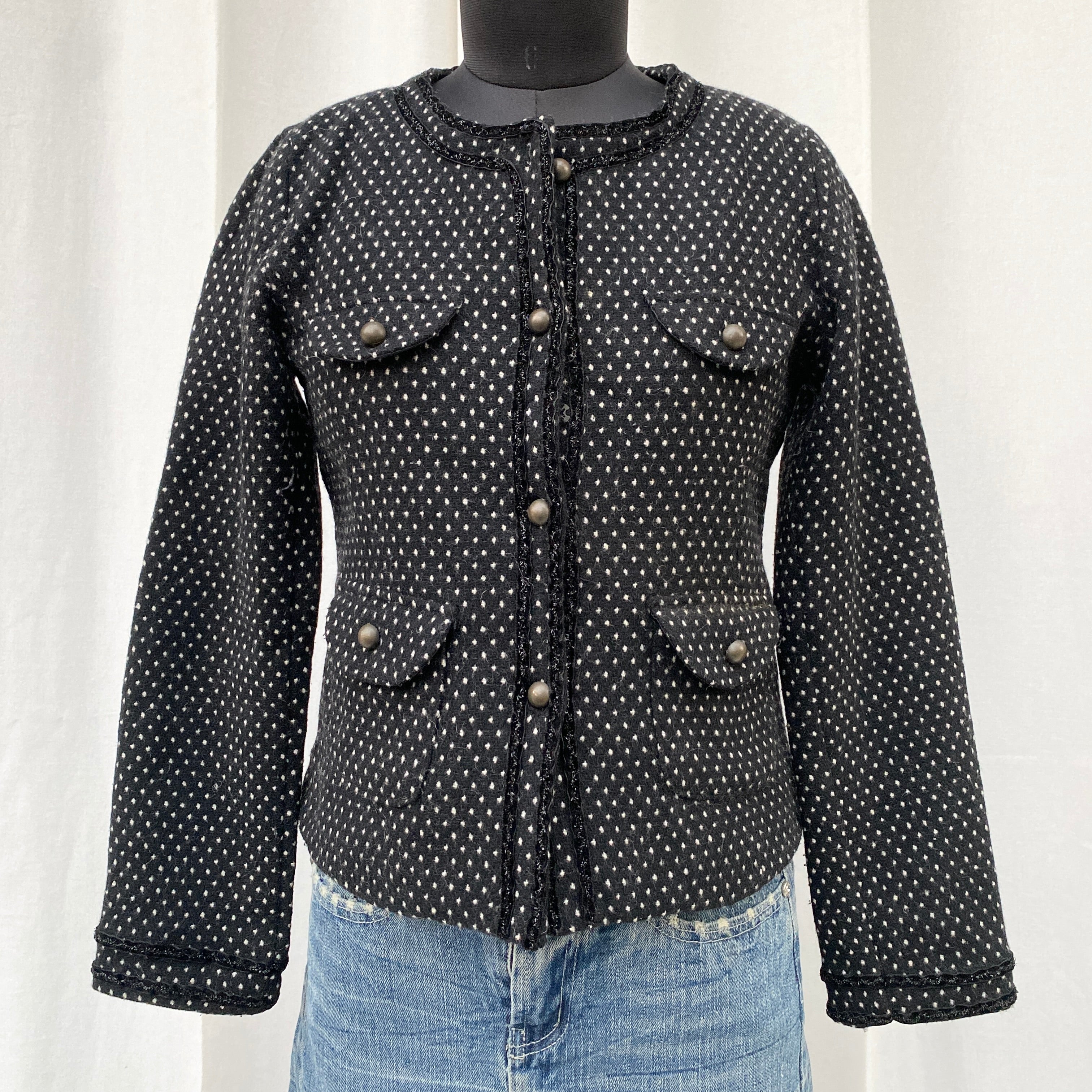 POLKA DOT TWEED JACKET (XS/S)