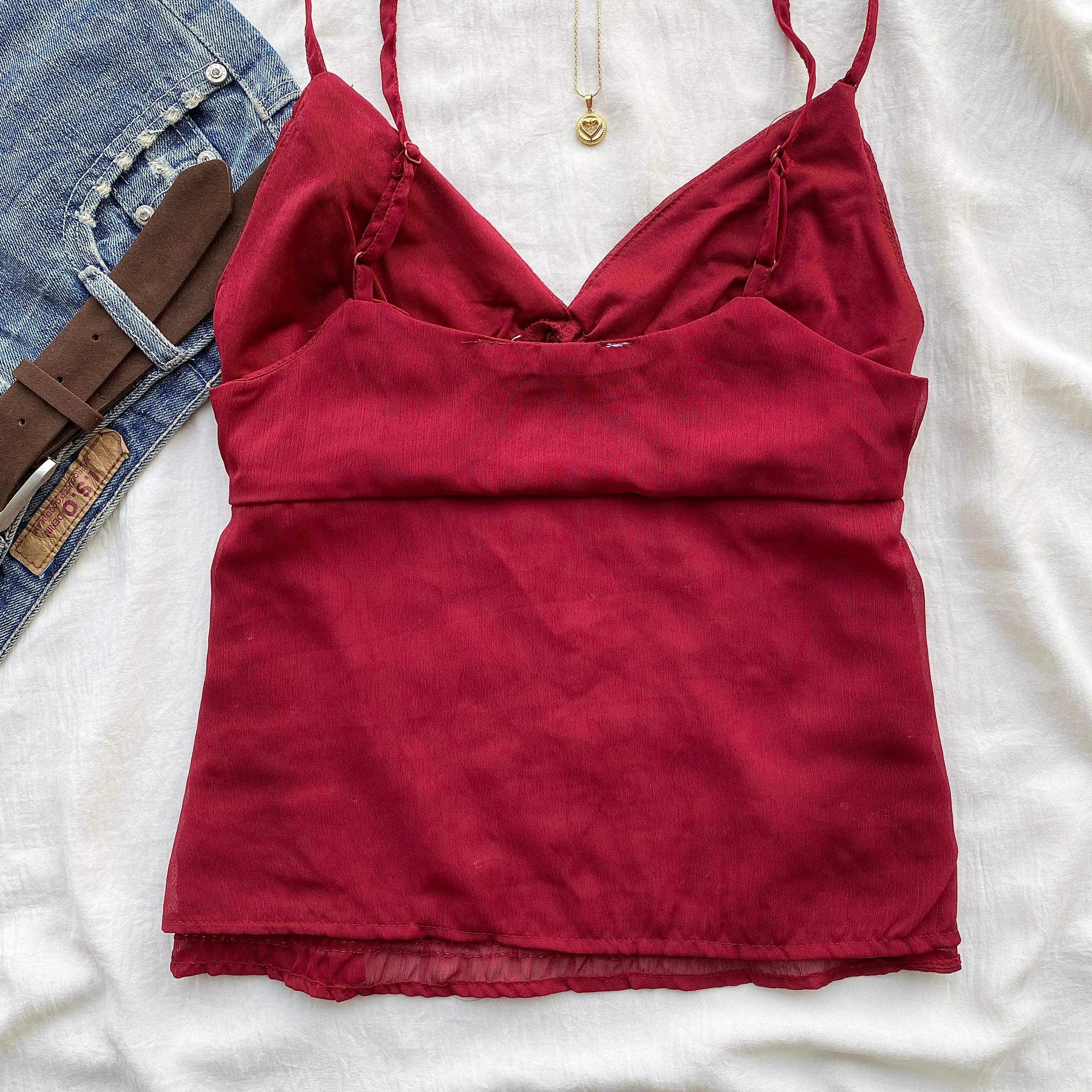 CELESTE TOP in Cherry Red (Sizes available)