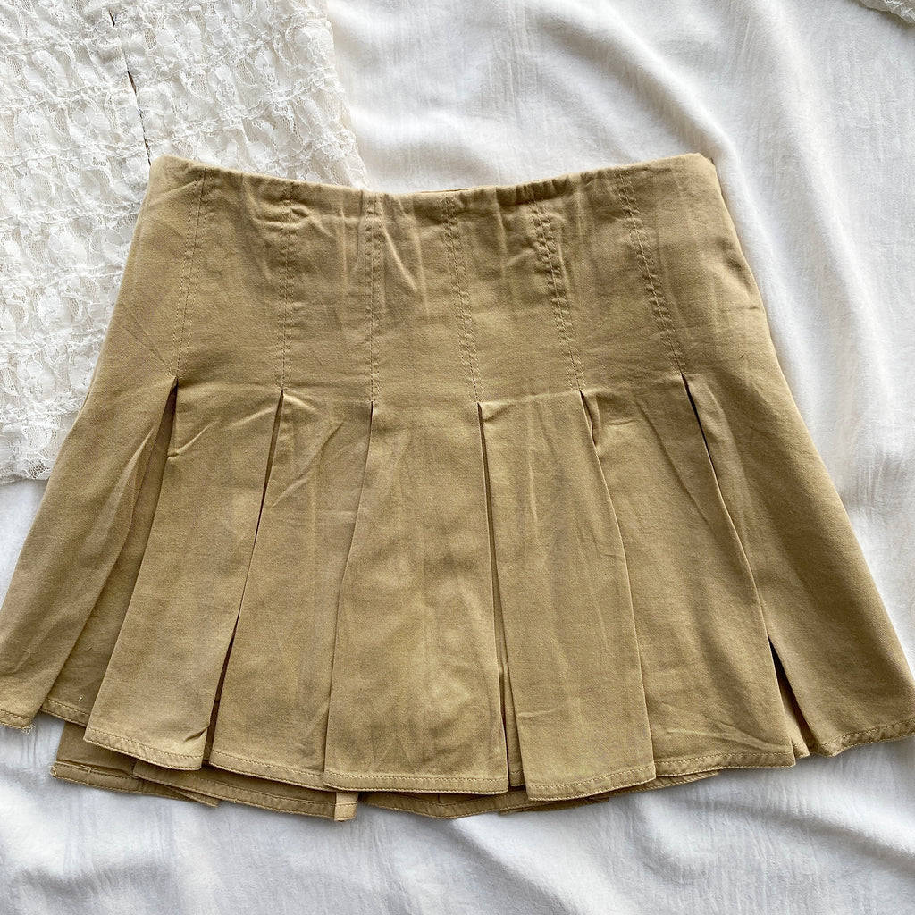 KHAKI PLEATED SKIRT FROM URBAN OUTFITTERS (Sizes available)