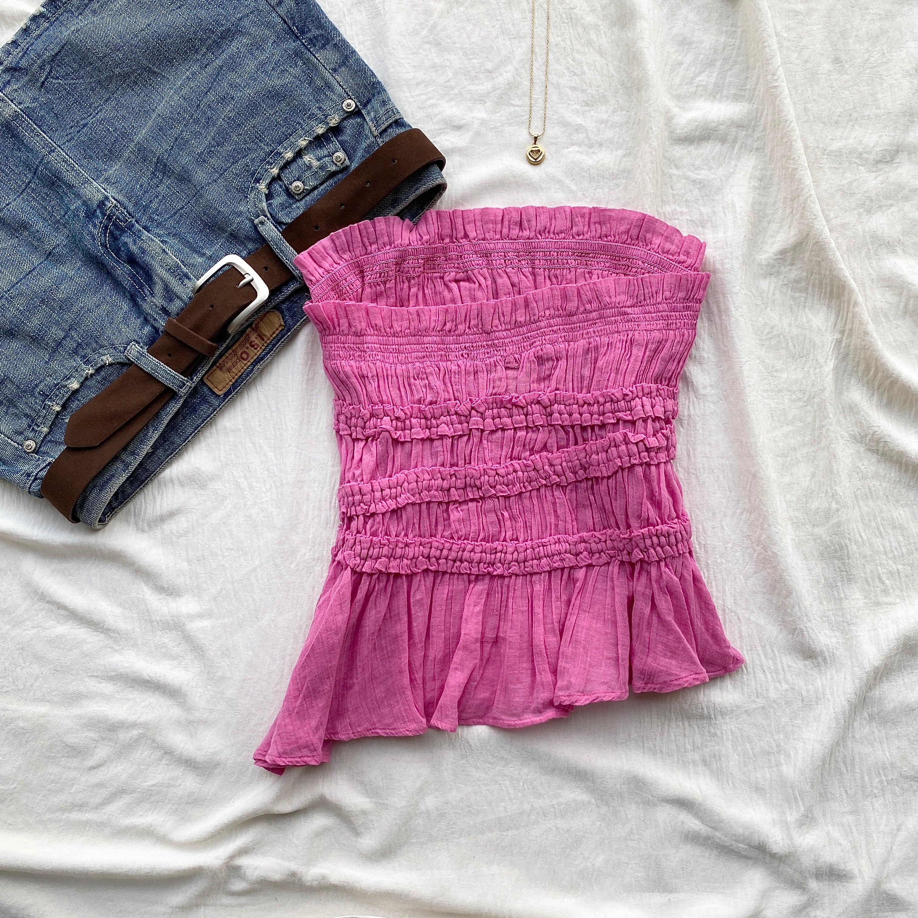 PINK TUBE TOP FROM FREE PEOPLE (Bust : 28-32, Upper Waist : 24-28)