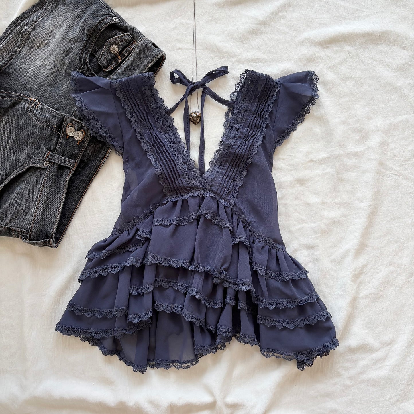 AMELIE TOP IN BLUE (Bust : 30-34, Upper Waist : 24-29)