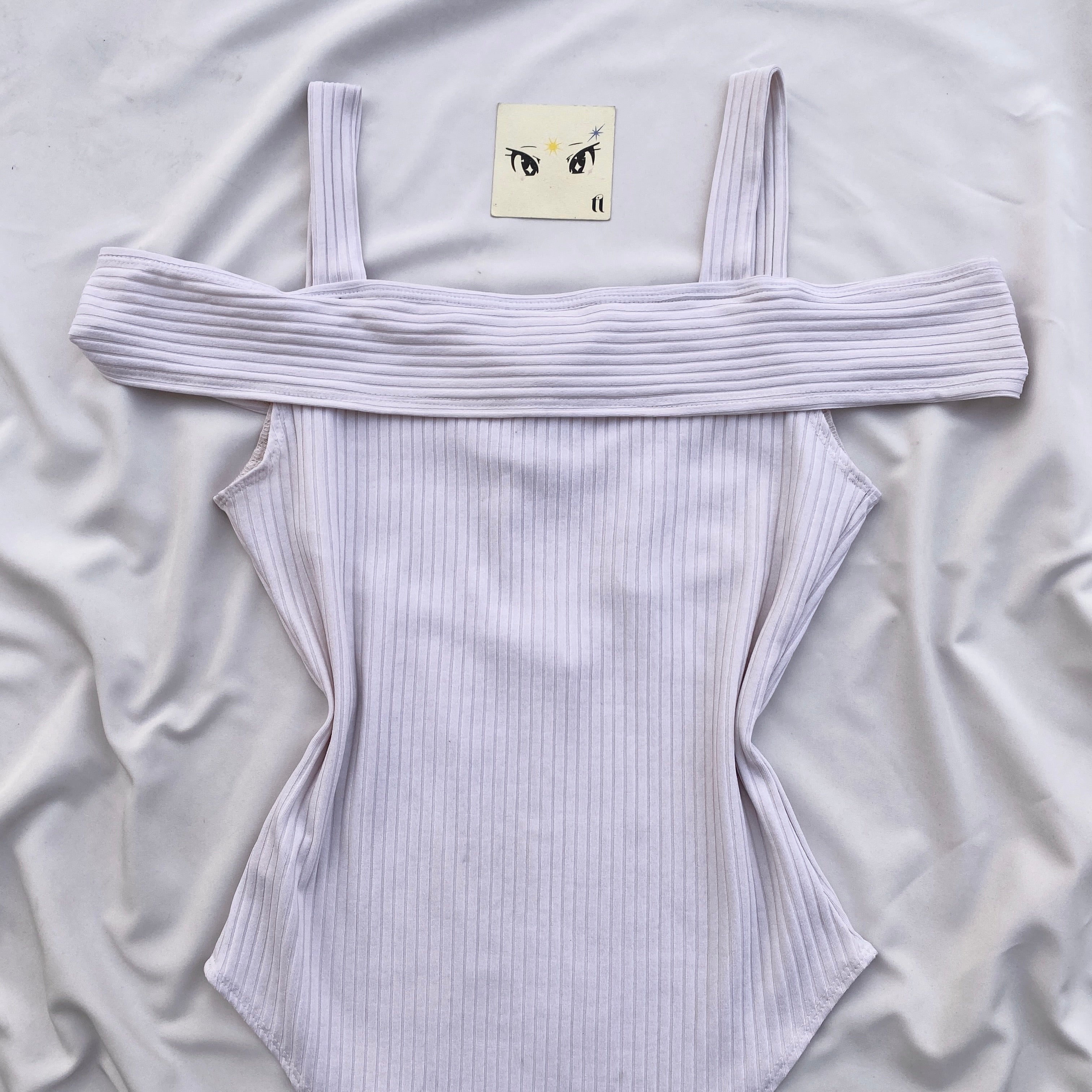 WHITE OFF SHOULDER BODYSUIT (Bust : 30-34, Upper Waist : 26-34)