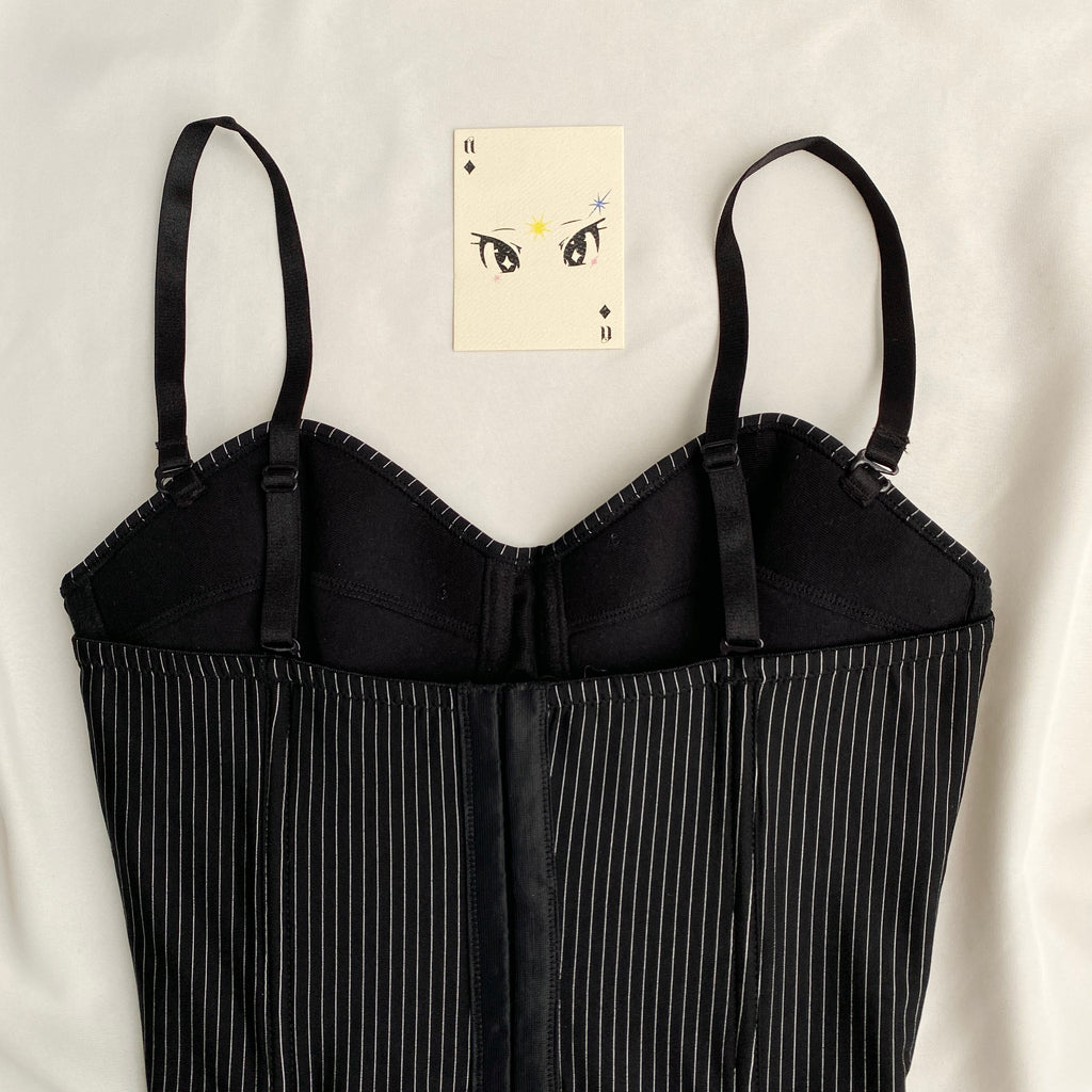 PINSTRIPE CORSET (Bust : 32D/34C/36B, Upper Waist : 26-30)