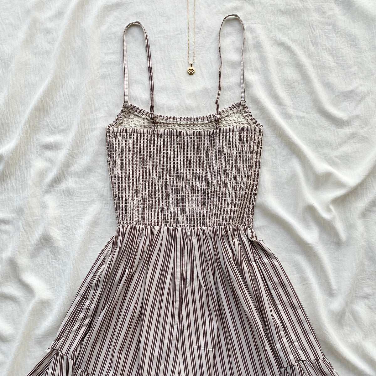 STRIPED ROMPER IN BROWN FROM ABERCROMBIE AND FITCH (Bust : 28-32, Upper Waist : 23-26)