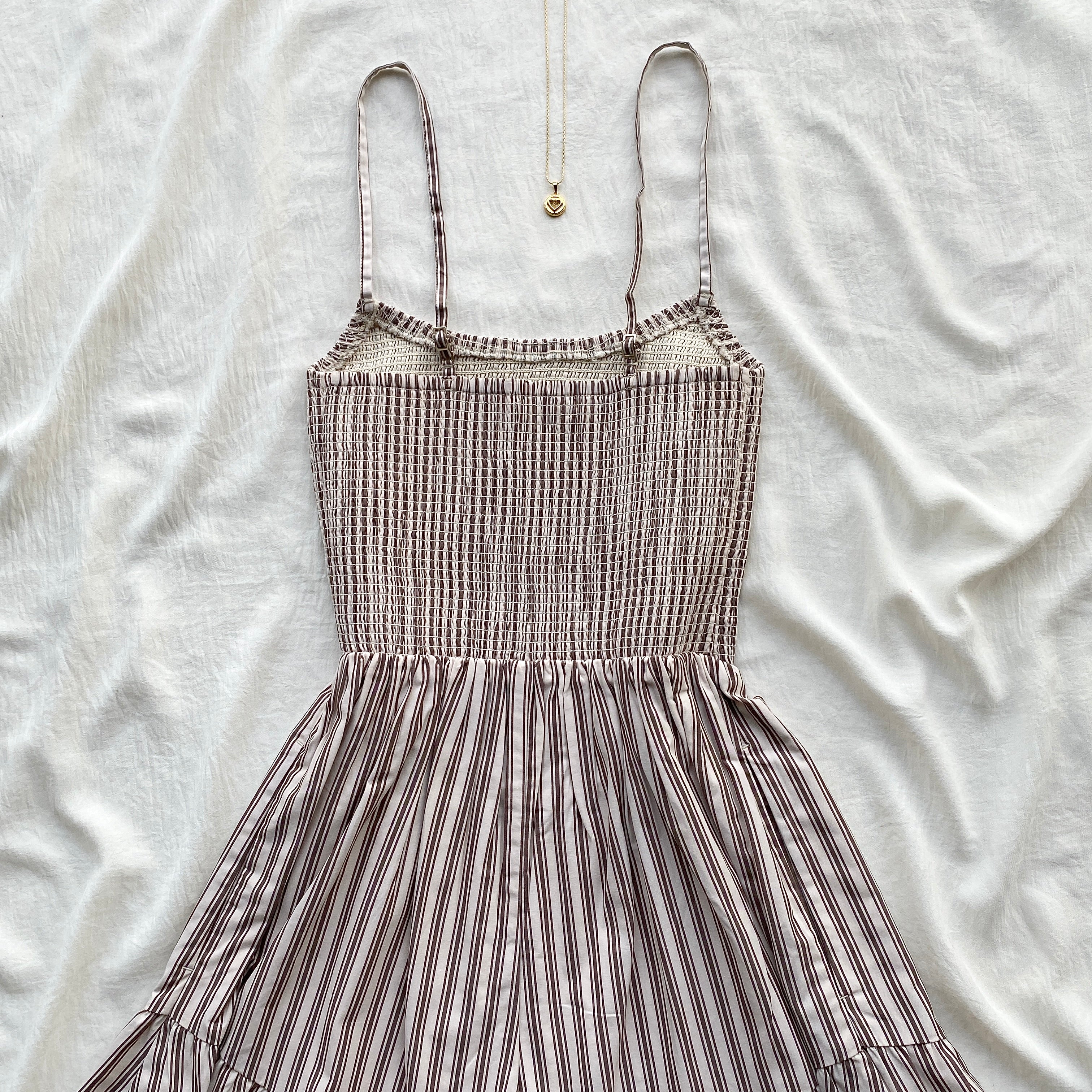 STRIPED ROMPER IN BROWN FROM ABERCROMBIE AND FITCH (Bust : 28-32, Upper Waist : 23-26)