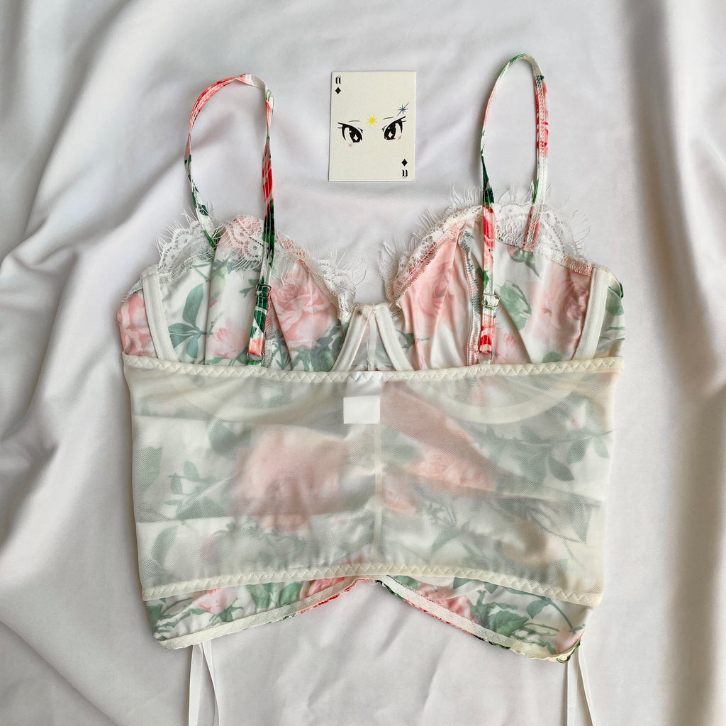 FLORAL BUSTIER (Bust : 36-38, Upper Waist : 32-36)