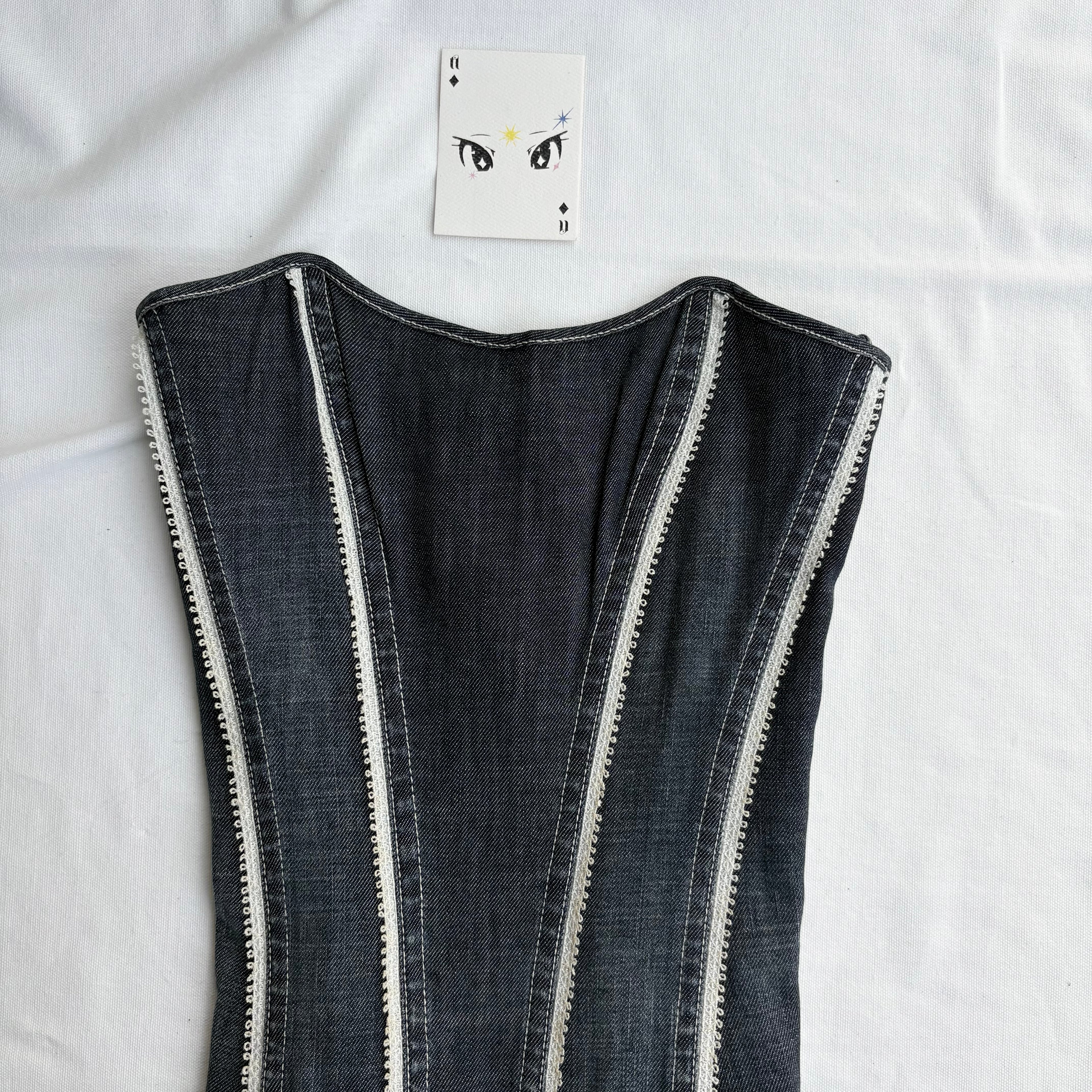 DENIM CORSET (Bust : 28-32, Upper Waist : 24-26)