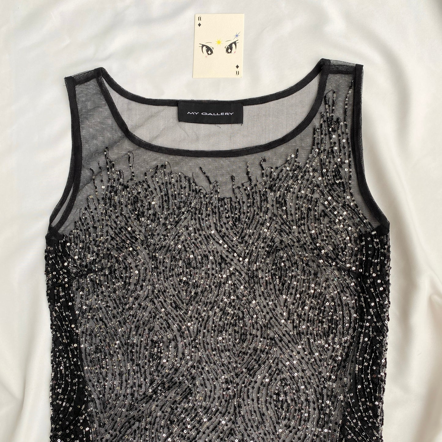 BLACK EMBELLISHED MESH TOP (Bust : 36-40, Upper Waist : 30-36)