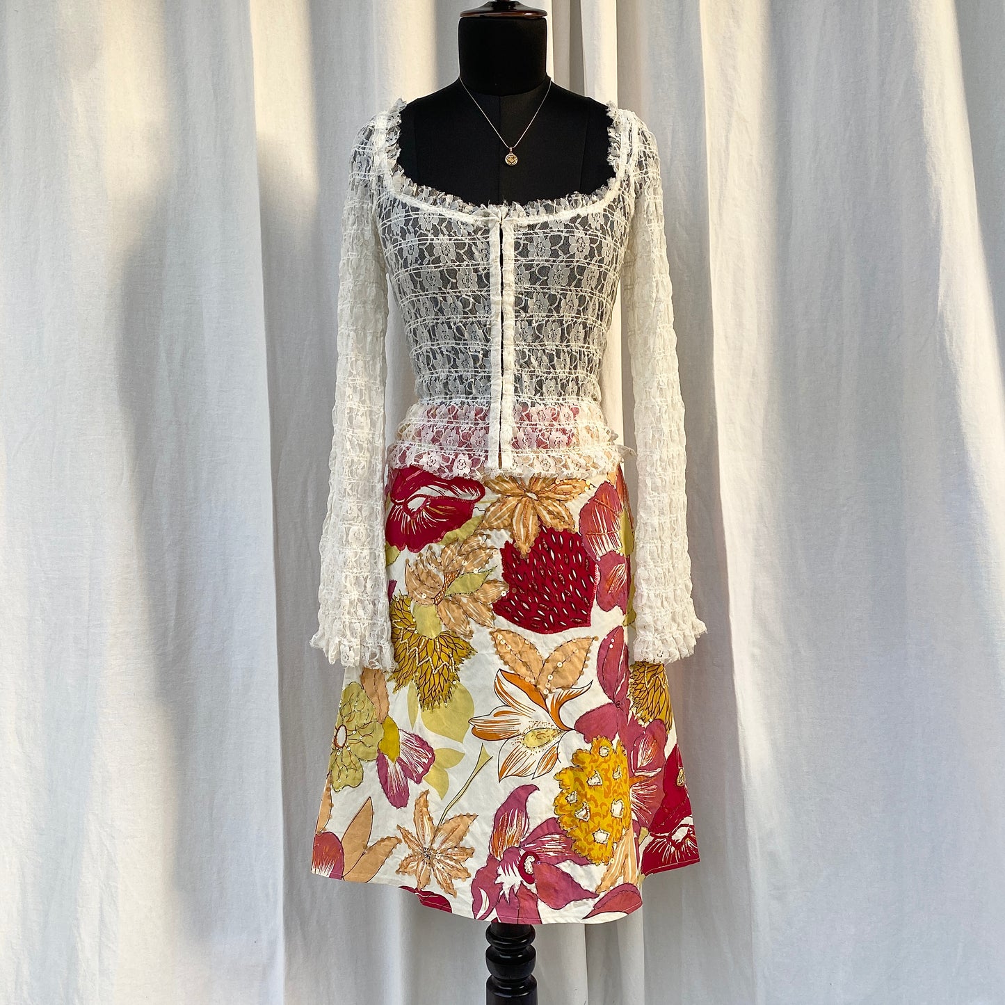 FLORAL EMBELLISHED SKIRT FROM ZARA (Multiple sizes available)