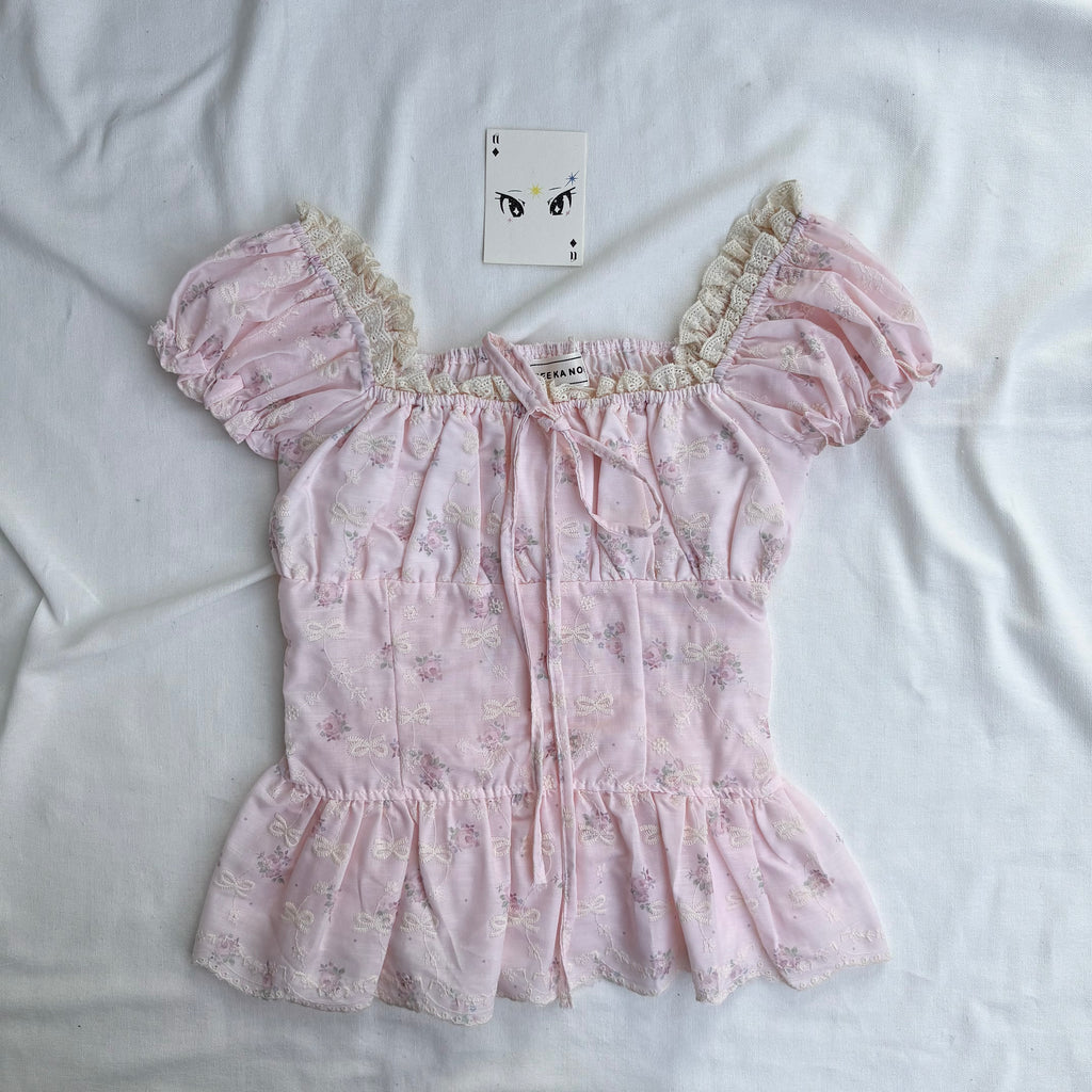 PINK EMBROIDERED TOP (Bust : 28-32, Upper Waist : 23-28)