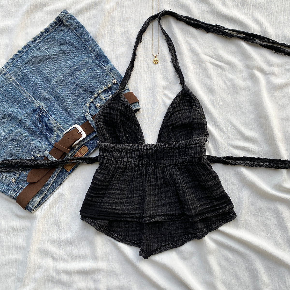 BLACK HALTER TOP FROM FREE PEOPLE (Two sizes)